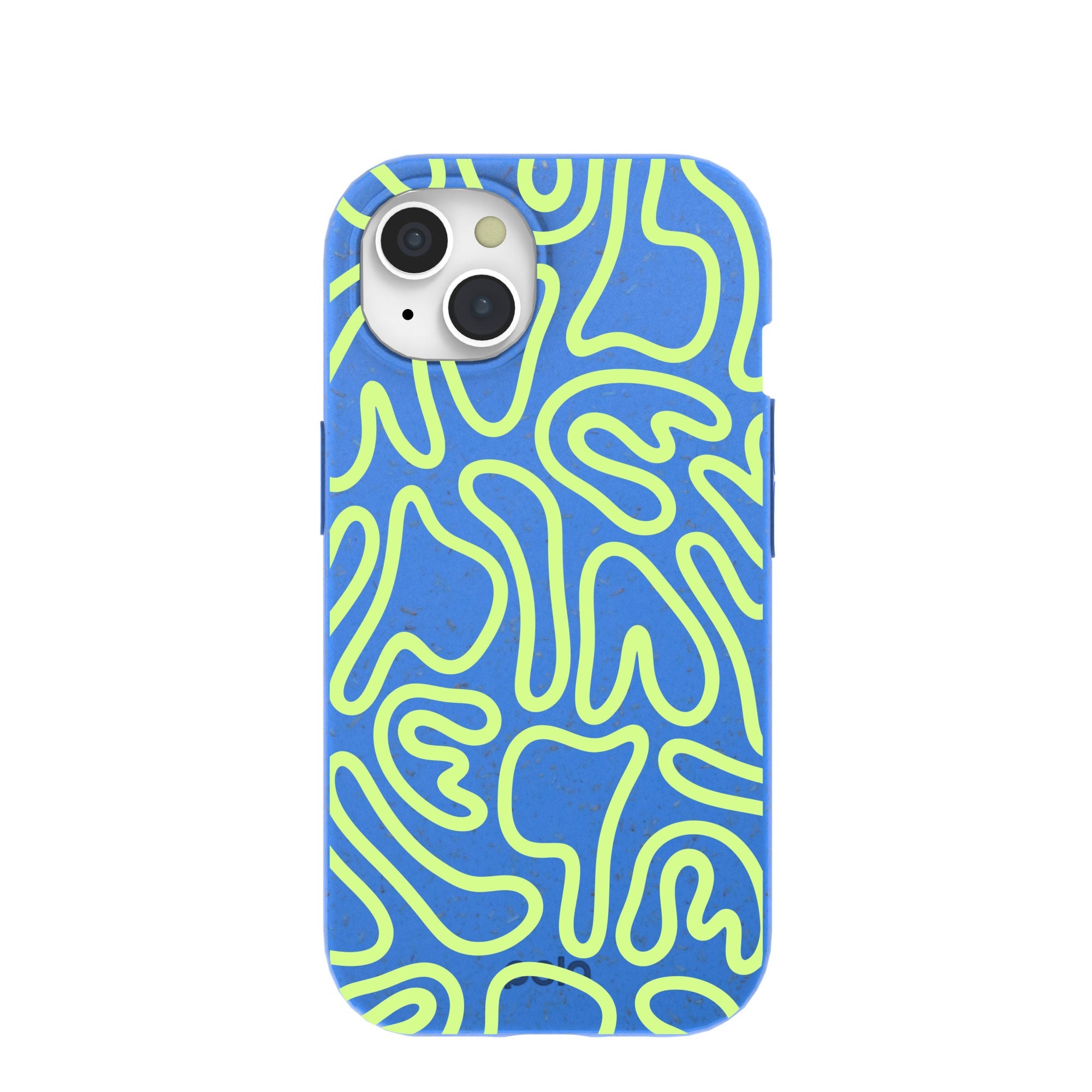 Electric Blue Dizzy Dreams iPhone 15 Case Refurbished - Pela Case refurbished available on Cerqular