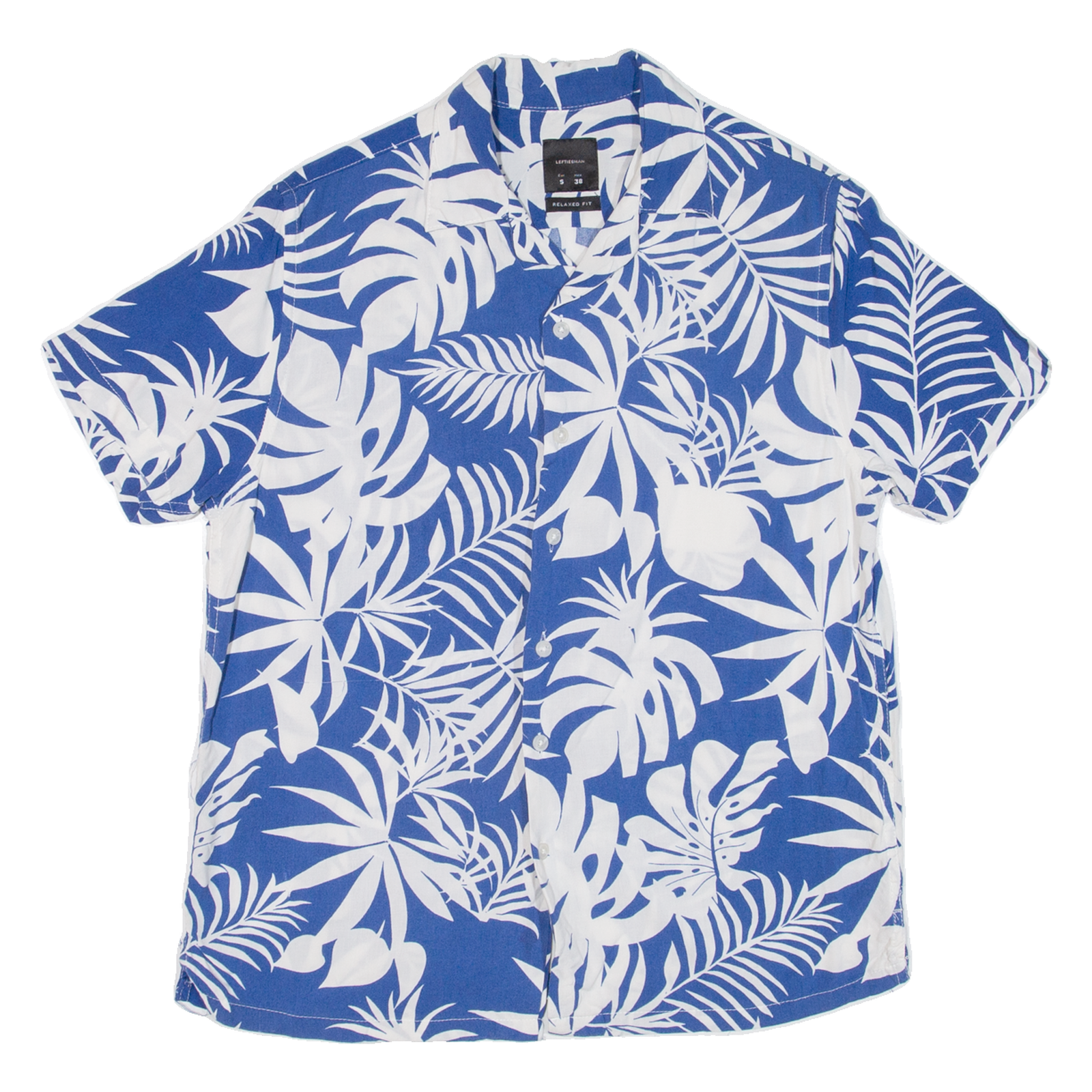 LEFTIES MAN Relaxed Fit Mens Hawaiian Shirt Blue Floral S Refurbished - N/A refurbished available on Cerqular