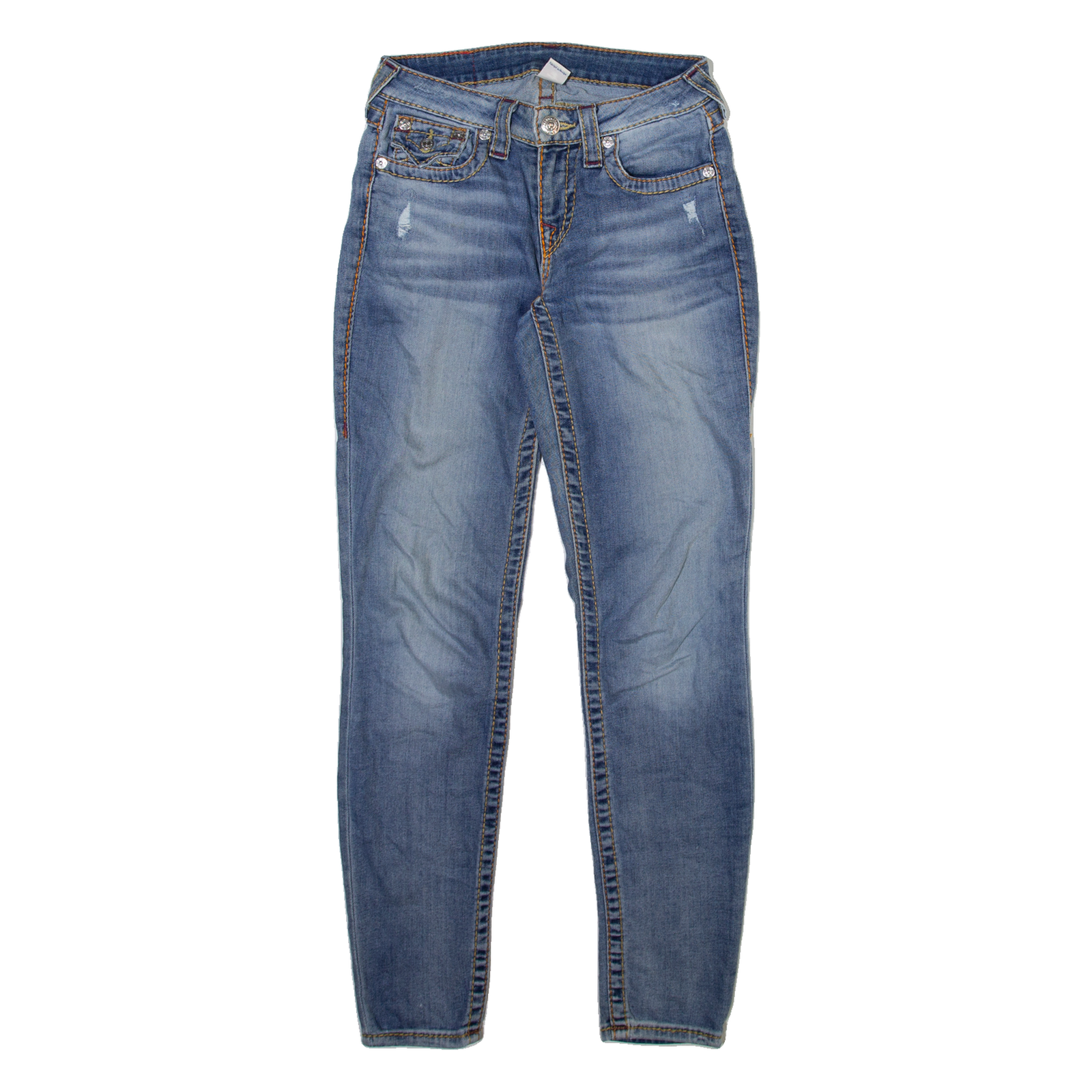 TRUE RELIGION Womens Jeans Blue Slim Tapered Stone Wash W26 L30 Refurbished - N/A refurbished available on Cerqular