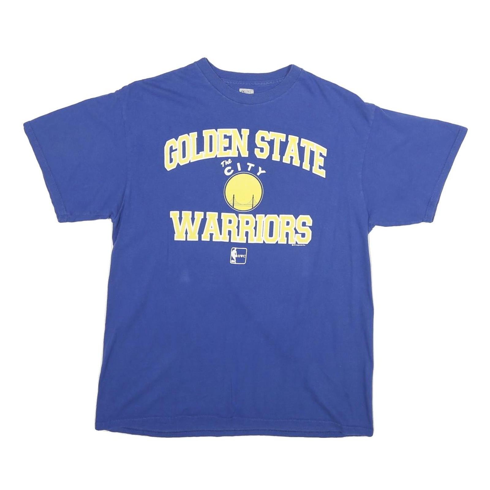 MAJESTIC Mens Blue Golden State Warriors T-Shirt L Short Sleeve Crew Neck NBA Refurbished - N/A refurbished available on Cerqular