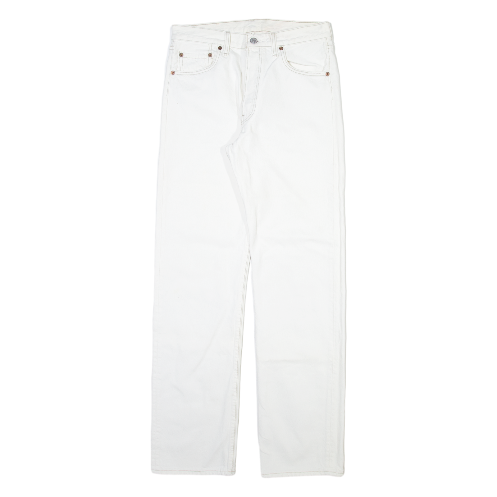 LEVI'S Mens Trousers White Regular Straight 90s W28 L31 Refurbished - N/A refurbished available on Cerqular