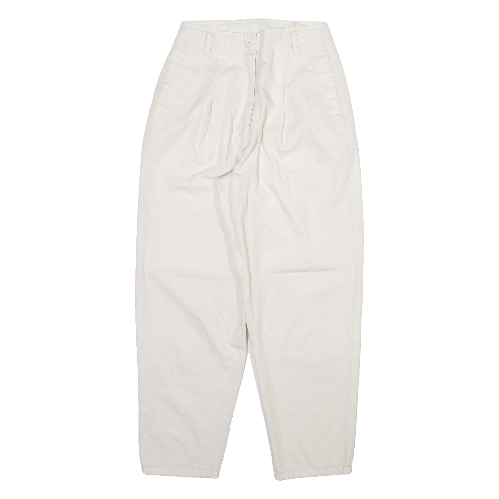 COEN BASICS Womens Trousers Cream Relaxed Tapered W24 L25 Refurbished - N/A refurbished available on Cerqular