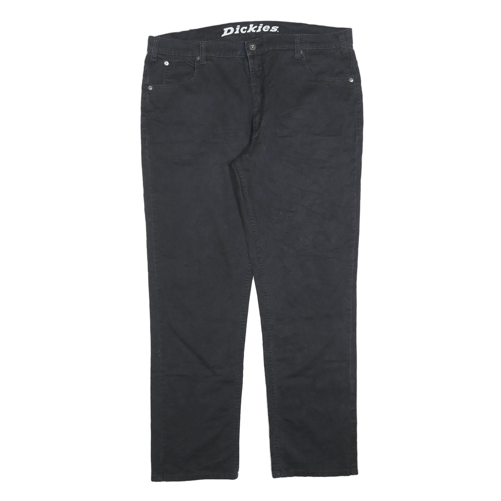 DICKIES Mens Cotton Blend Black Slim Straight Trousers W40 L32 Workwear Casual Refurbished - N/A refurbished available on Cerqular