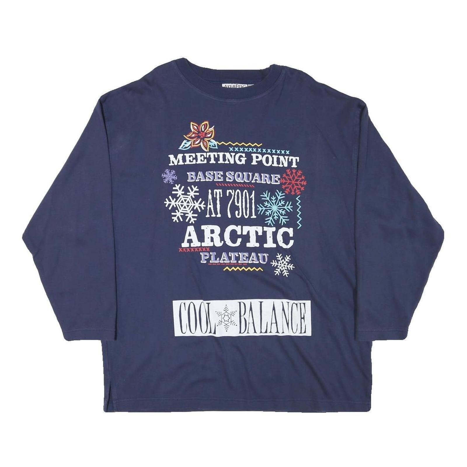 ATHLETIC Mens Blue Arctic Print Crew Neck XL Sweatshirt Cotton Blend Pullover Refurbished - N/A refurbished available on Cerqular