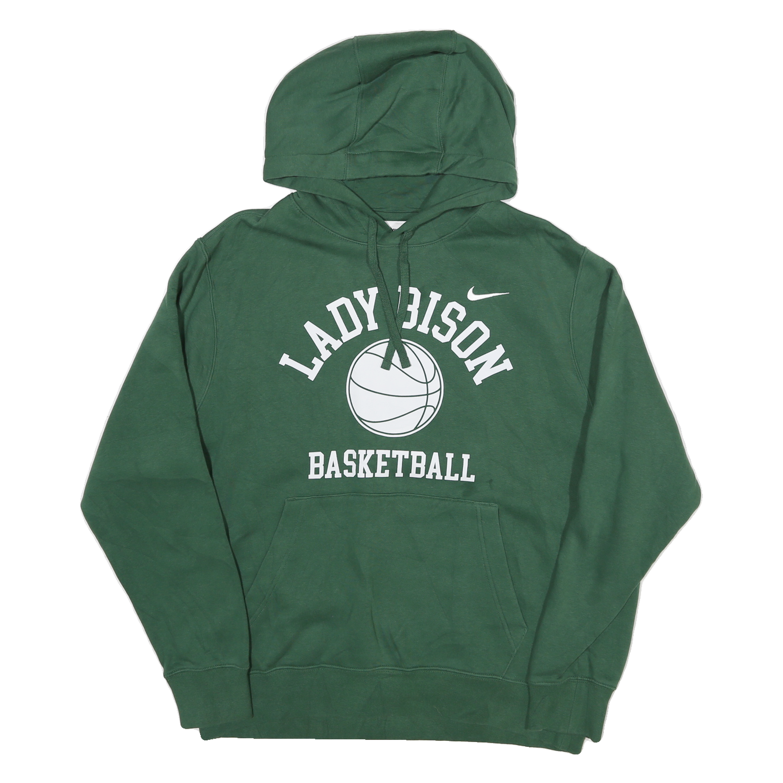 NIKE Mens Green Lady Bison Basketball Pullover Hoodie L Cotton Blend Sports Refurbished - N/A refurbished available on Cerqular