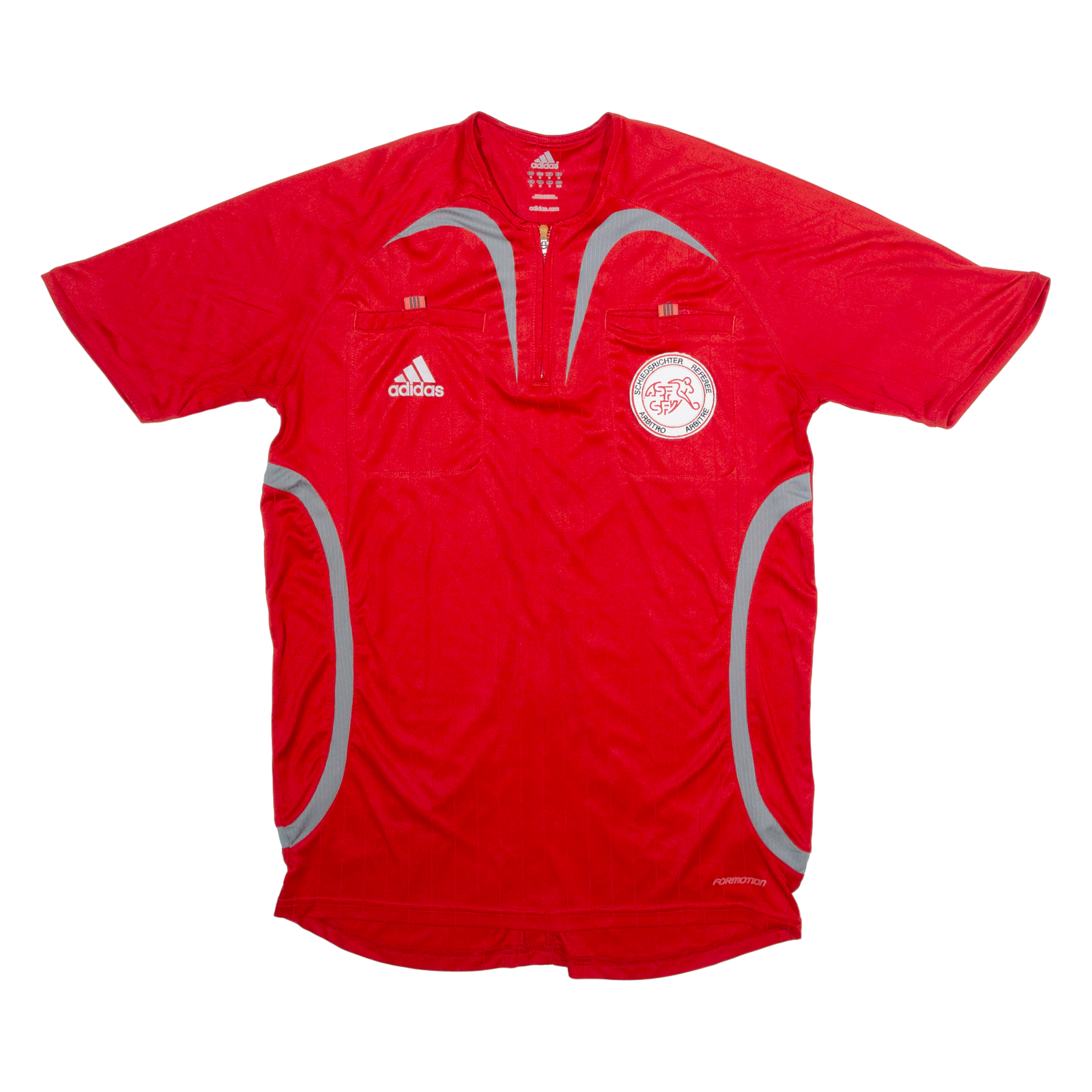 ADIDAS Swiss League Referee Mens Football Shirt Jersey Red 1/4 Zip M Refurbished - N/A refurbished available on Cerqular