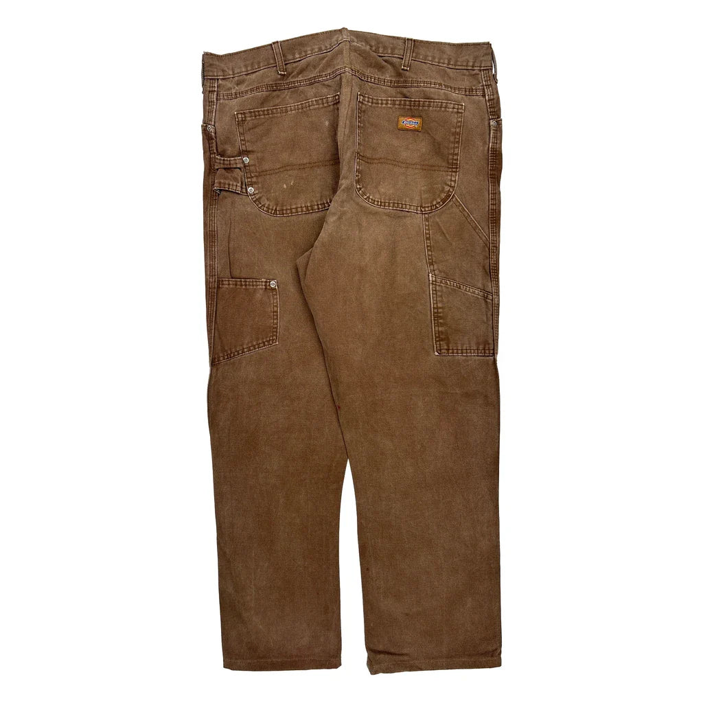 Dickies Carpenter Trousers - 37W 31L Brown Cotton Refurbished - Thrifted (note: this is a term often used to describe second- refurbished available on Cerqular