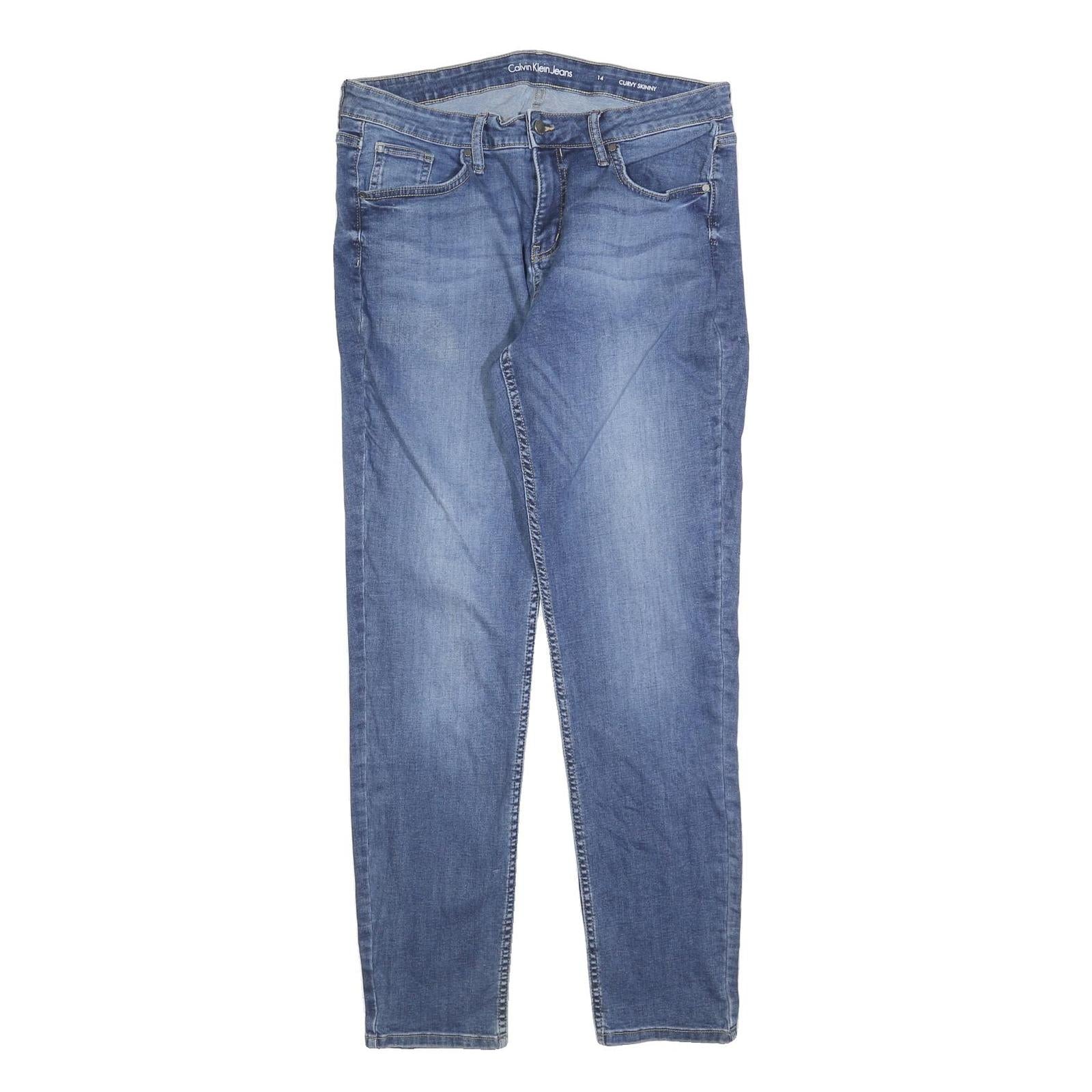 CALVIN KLEIN JEANS Womens Slim Blue Denim Jeans W34 L32 Stylish Casual Zip Refurbished - N/A refurbished available on Cerqular