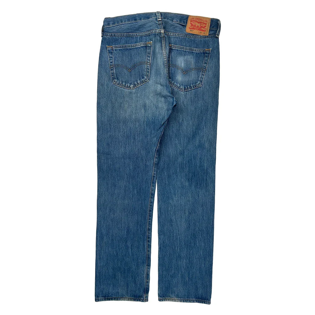501 Levis Jeans - 34W 30L Blue Cotton Refurbished - Thrifted (note: this is a term often used to describe second- refurbished available on Cerqular