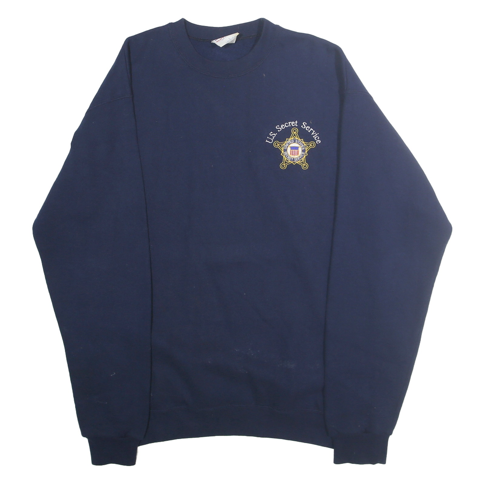 SANTEE Mens Navy Blue US Secret Service Crew Neck L Cotton Blend Sweatshirt Refurbished - N/A refurbished available on Cerqular