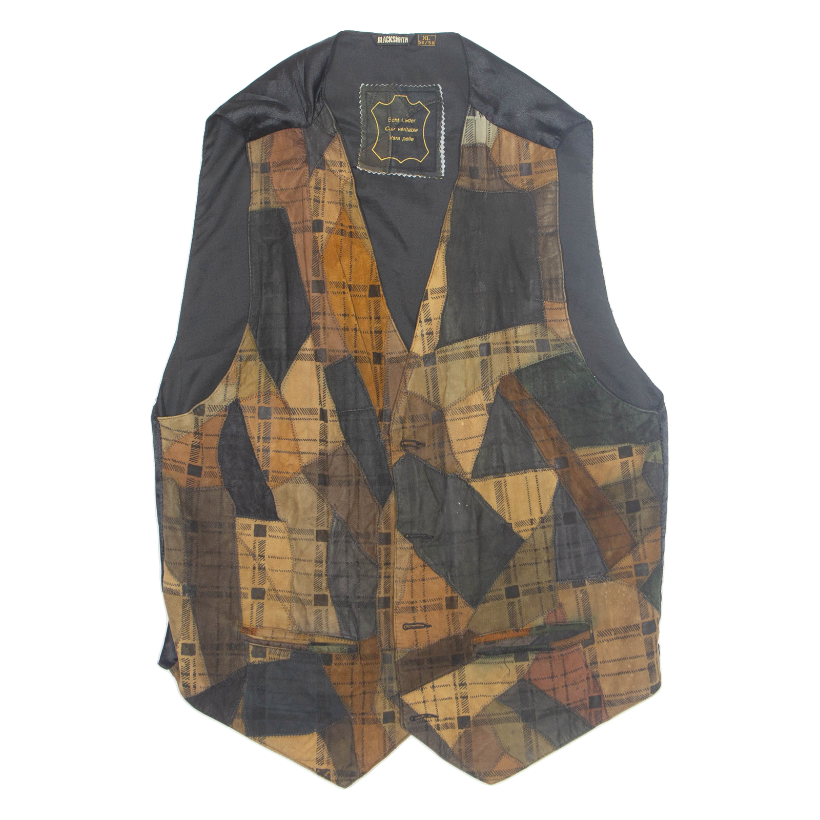 Womens Printed Waistcoat Brown V-Neck Sleeveless Crazy Pattern XL Refurbished - N/A refurbished available on Cerqular