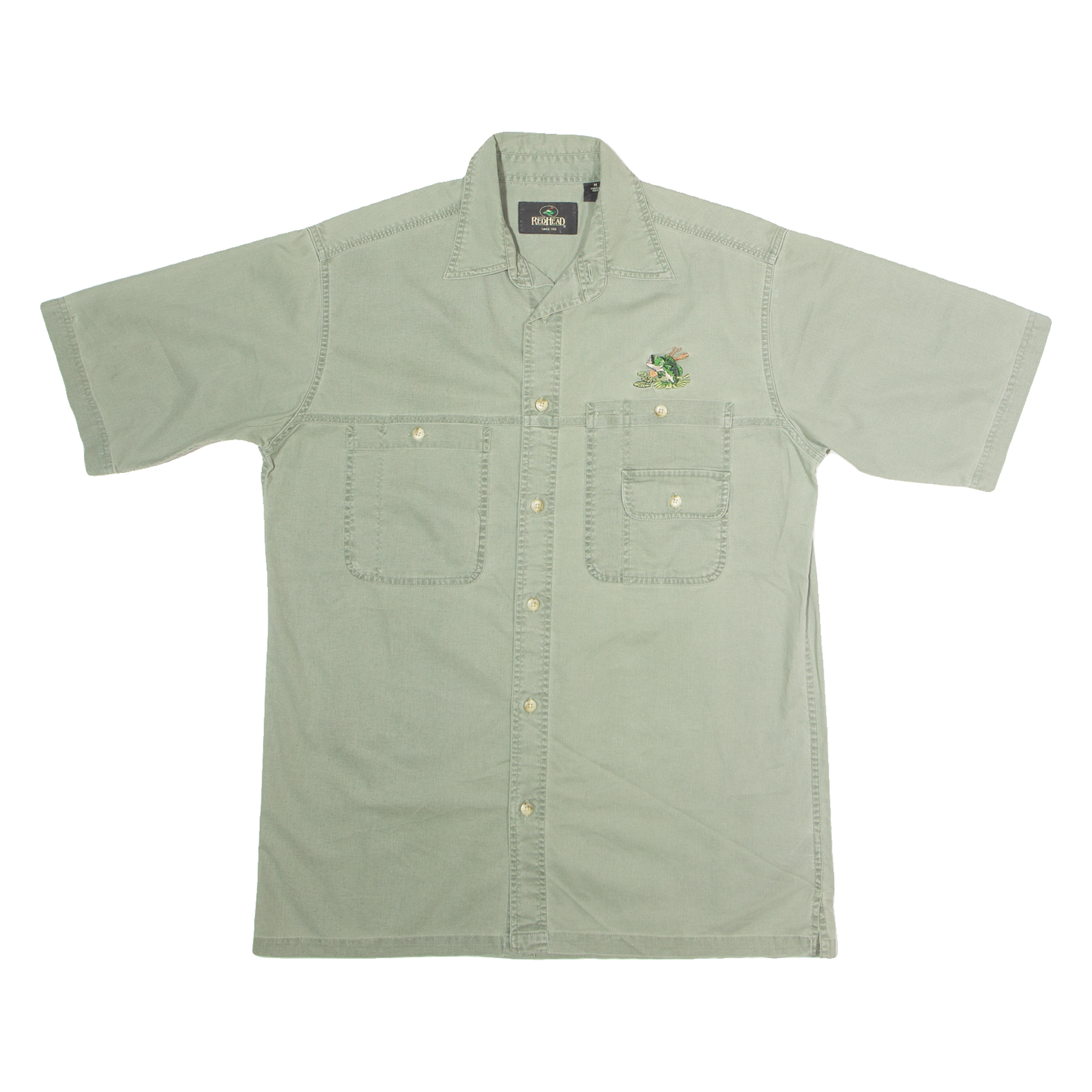 Buy REDHEAD Fish Embroidery Mens Plain Shirt Green 90s M Refurbished - $16.89 REDHEAD Fish Embroidery Mens Plain Shirt Green 90s M Refurbished - N/A refurbished available on Cerqular