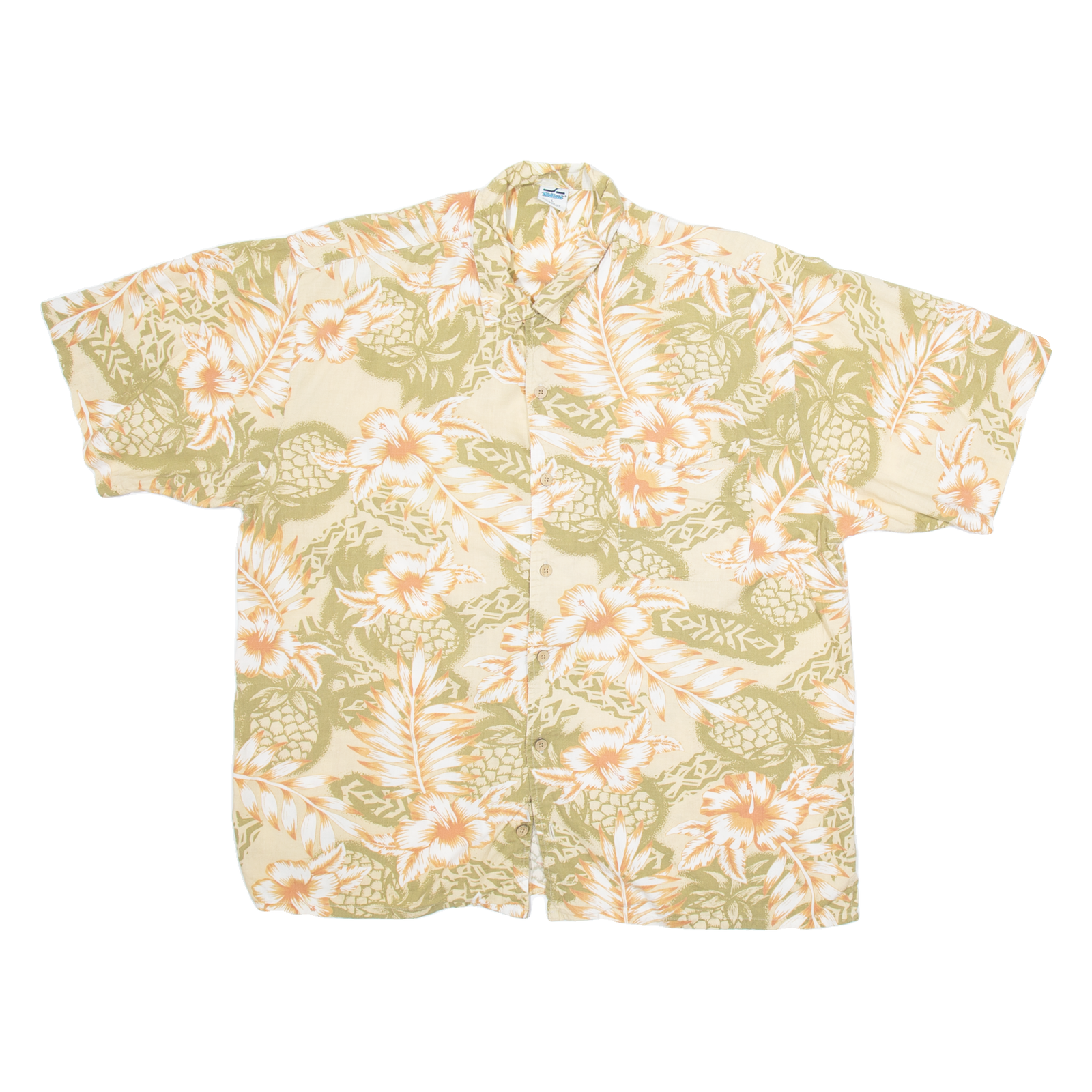 THIRD COAST Mens Hawaiian Shirt Beige Floral L Refurbished - N/A refurbished available on Cerqular