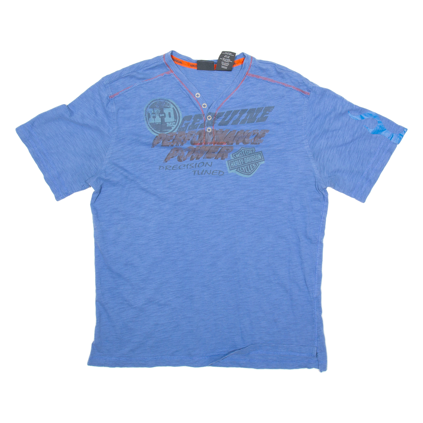 HARLEY DAVIDSON Mens Biker T-Shirt Blue L Refurbished - N/A refurbished available on Cerqular