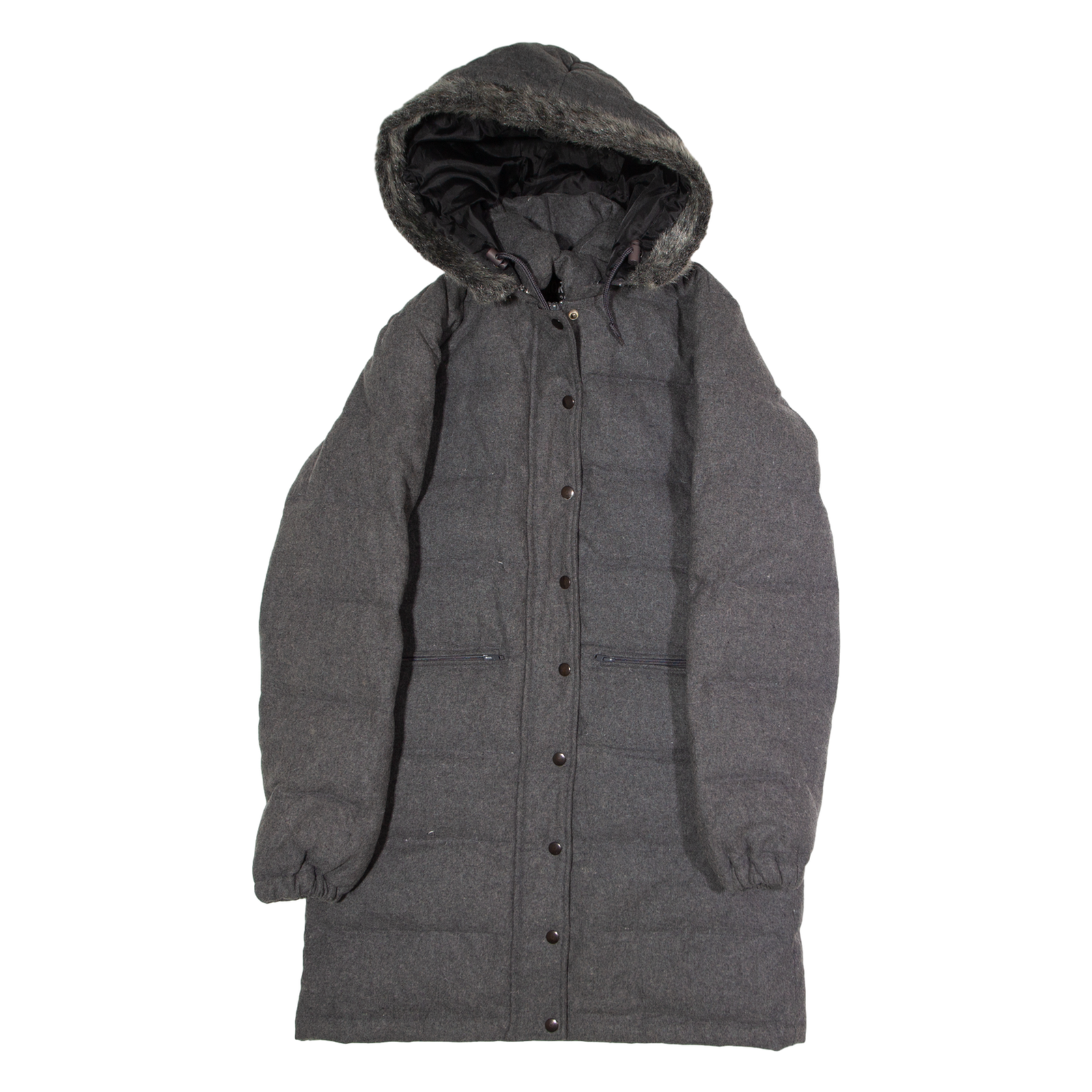 MORGAN Womens Puffer Coat Grey Wool Hooded S Refurbished - N/A refurbished available on Cerqular