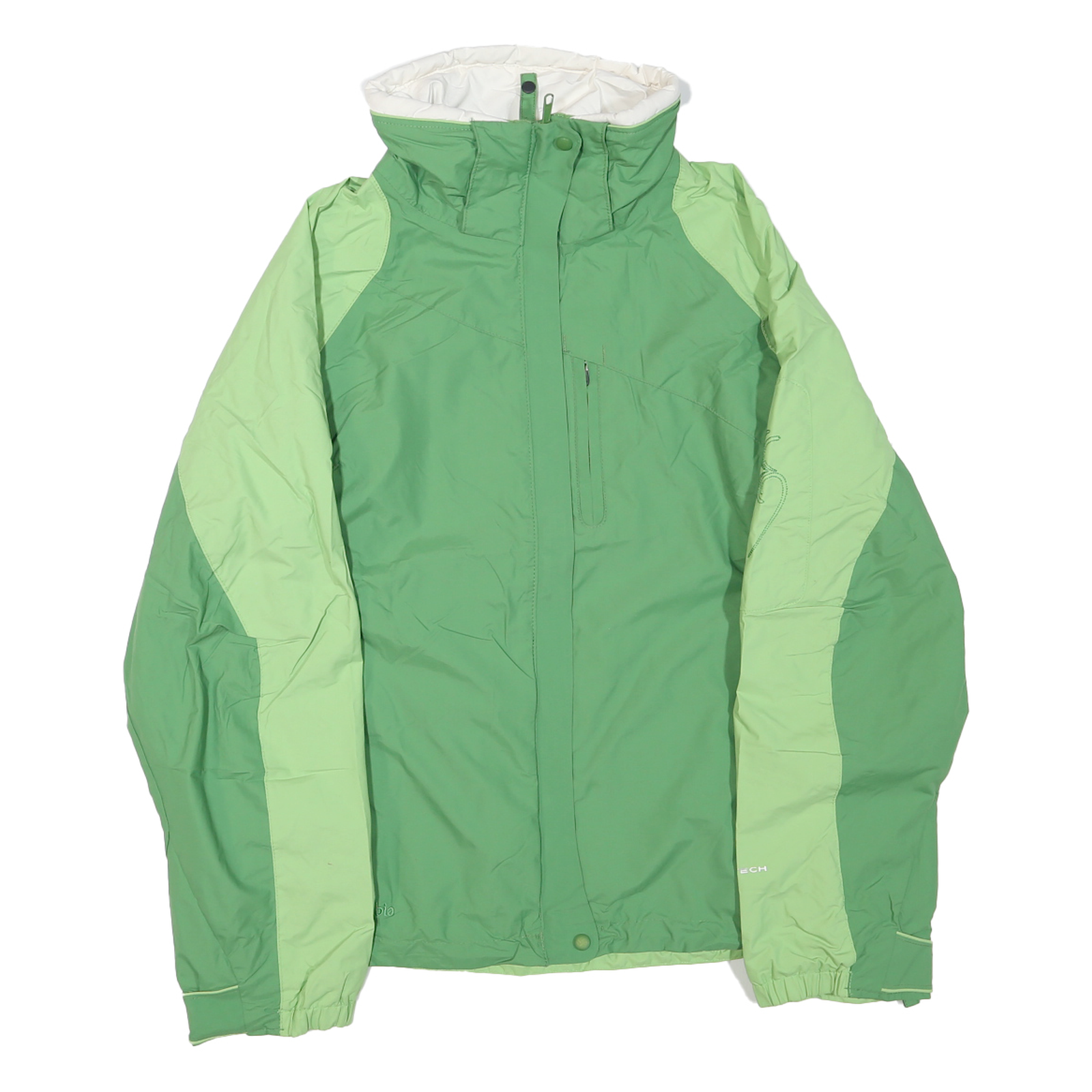 COLUMBIA Womens Green & Light Green Outdoor Jacket M Polyester Blend Zip Sport Refurbished - N/A refurbished available on Cerqular