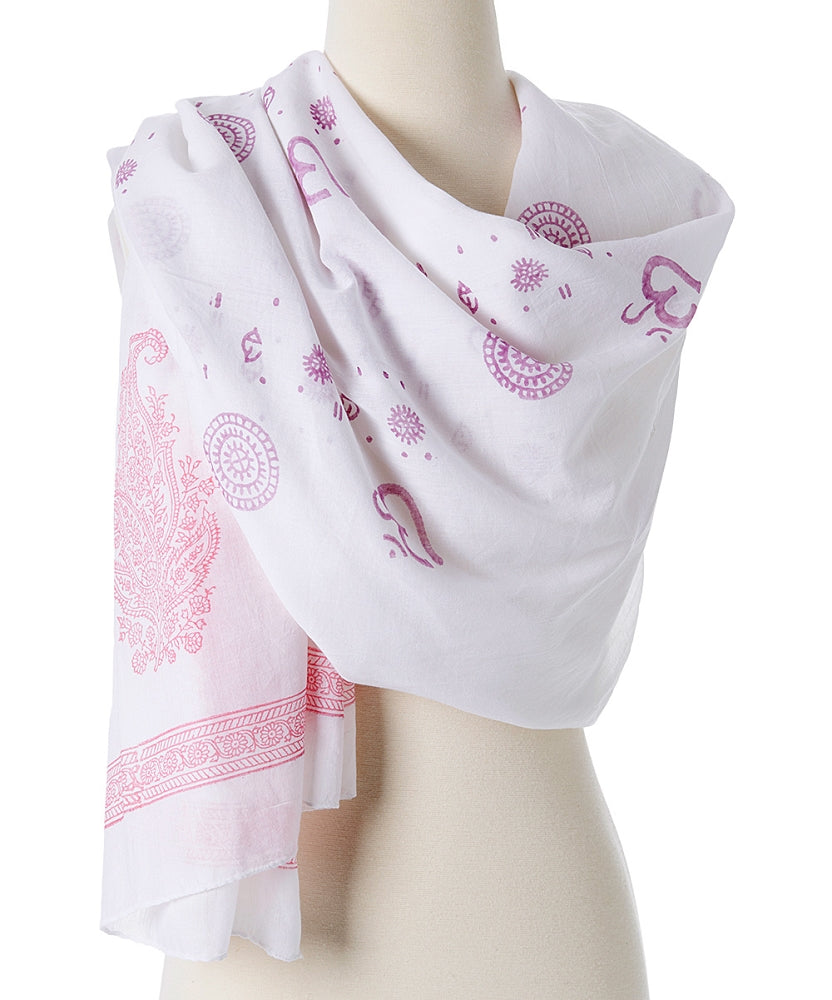 OMSutra Shanti Paisley Shawl | Color: Purple  & Pink Refurbished - N/A refurbished available on Cerqular