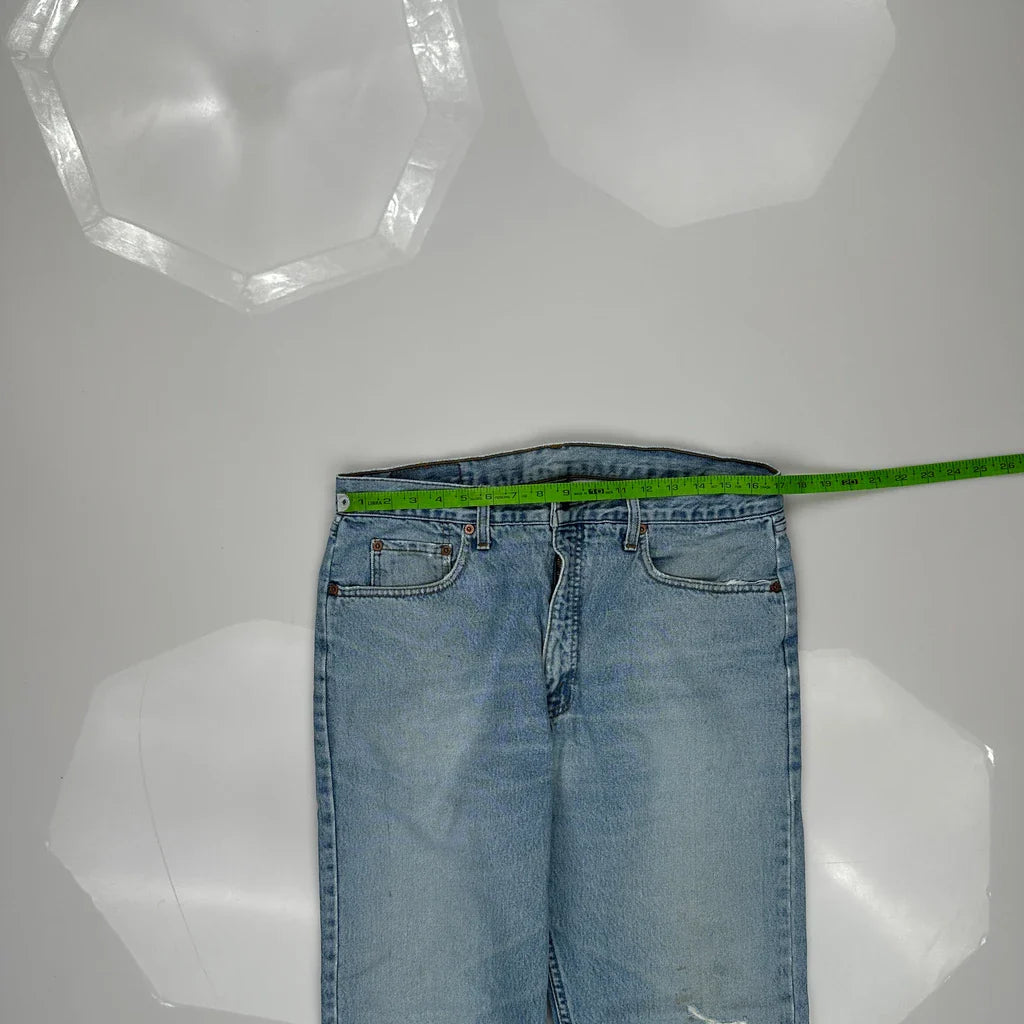 Levis Jeans - 34W 30L Light Wash Denim Refurbished - Thrifted (note: this is a term often used to describe second- refurbished available on Cerqular