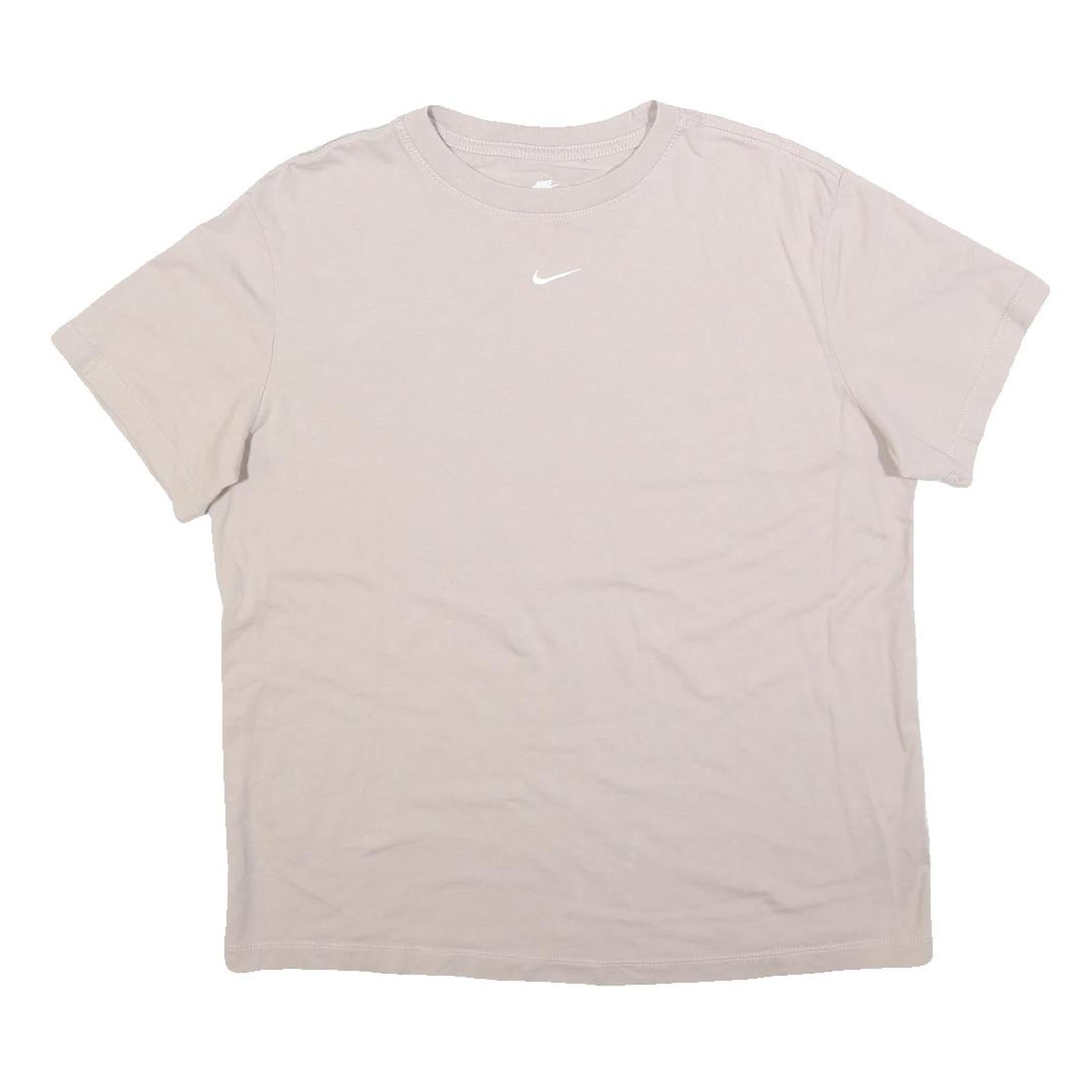 NIKE Womens Beige Crew Neck Short Sleeve T-Shirt S Cotton Blend Casual Refurbished - N/A refurbished available on Cerqular