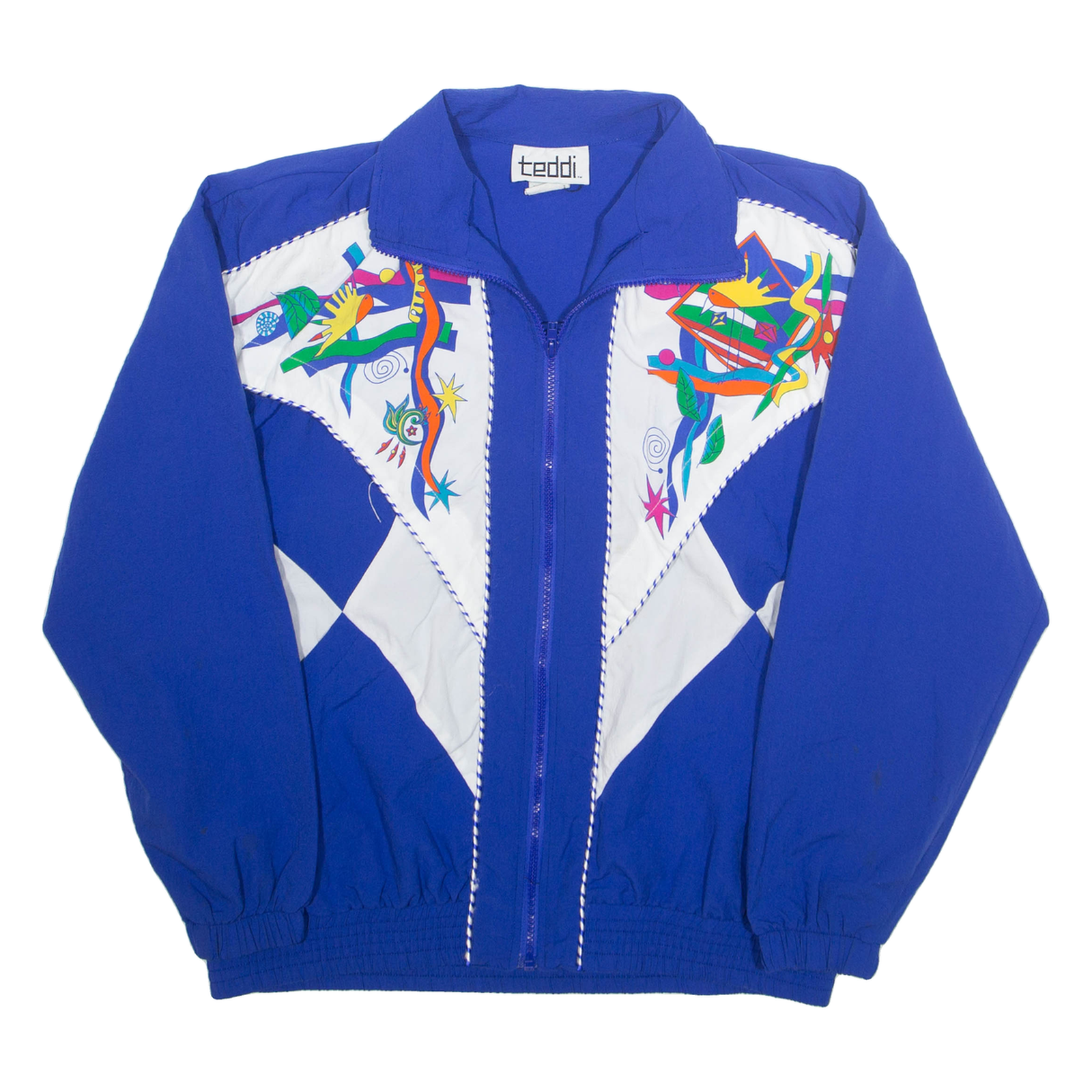 TEDDI Mens Track Jacket Blue Crazy Pattern M Refurbished - N/A refurbished available on Cerqular