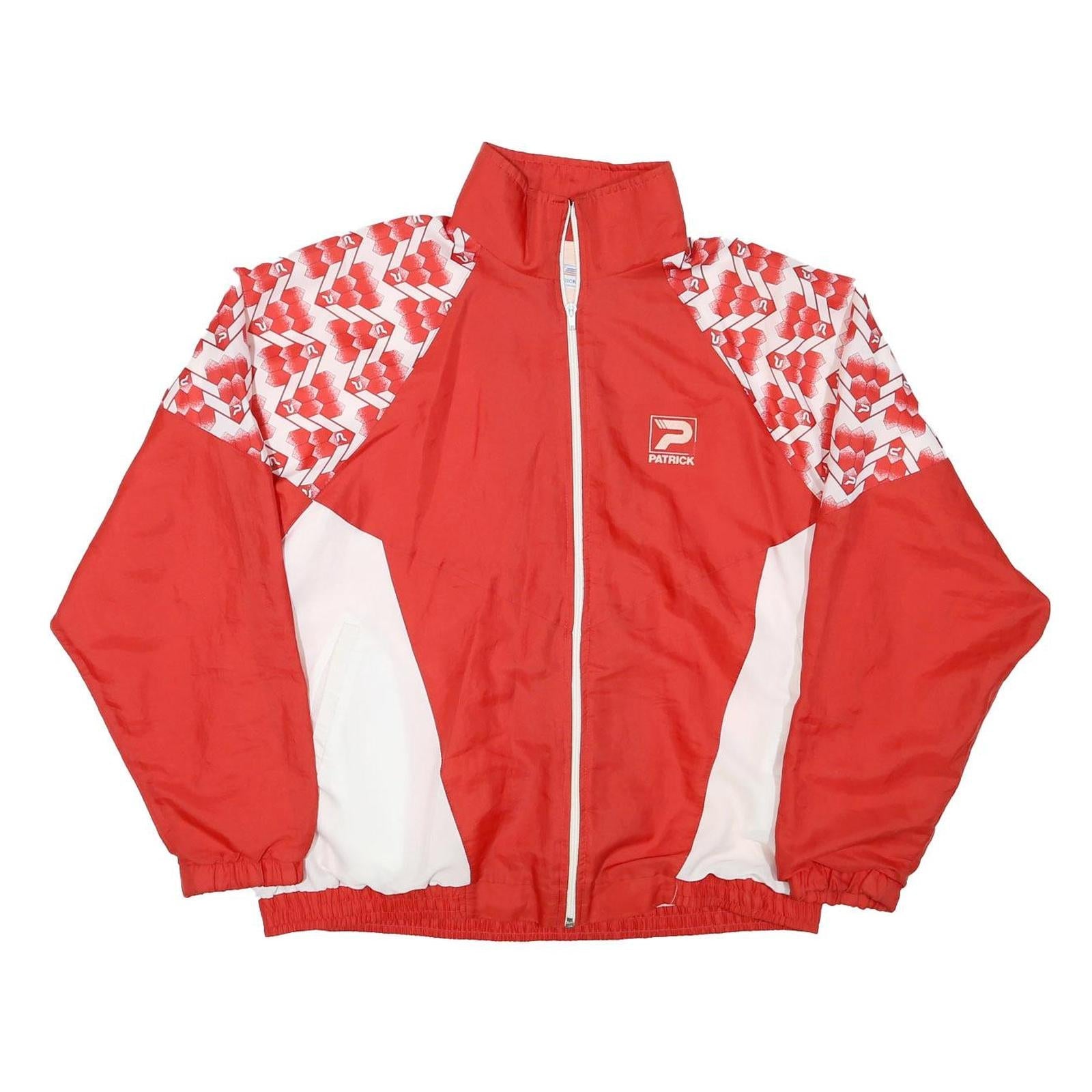 PATRICK Mens Red & White Polyester Blend Jacket XL Zip Athletic Printed Refurbished - N/A refurbished available on Cerqular