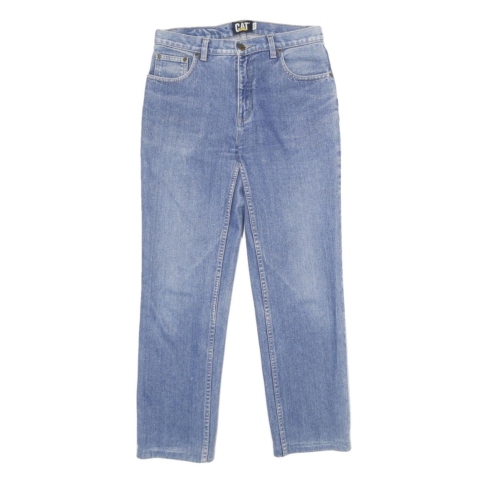 CAT Womens Blue Regular Straight Denim Light W30 L30 Zip Cotton Jeans Refurbished - N/A refurbished available on Cerqular