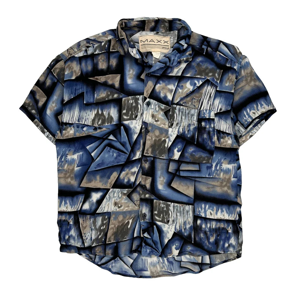 Maxx Short Sleeve Shirt - Small Black Polyester Refurbished - Thrifted (note: this is a term often used to describe second- refurbished available on Cerqular