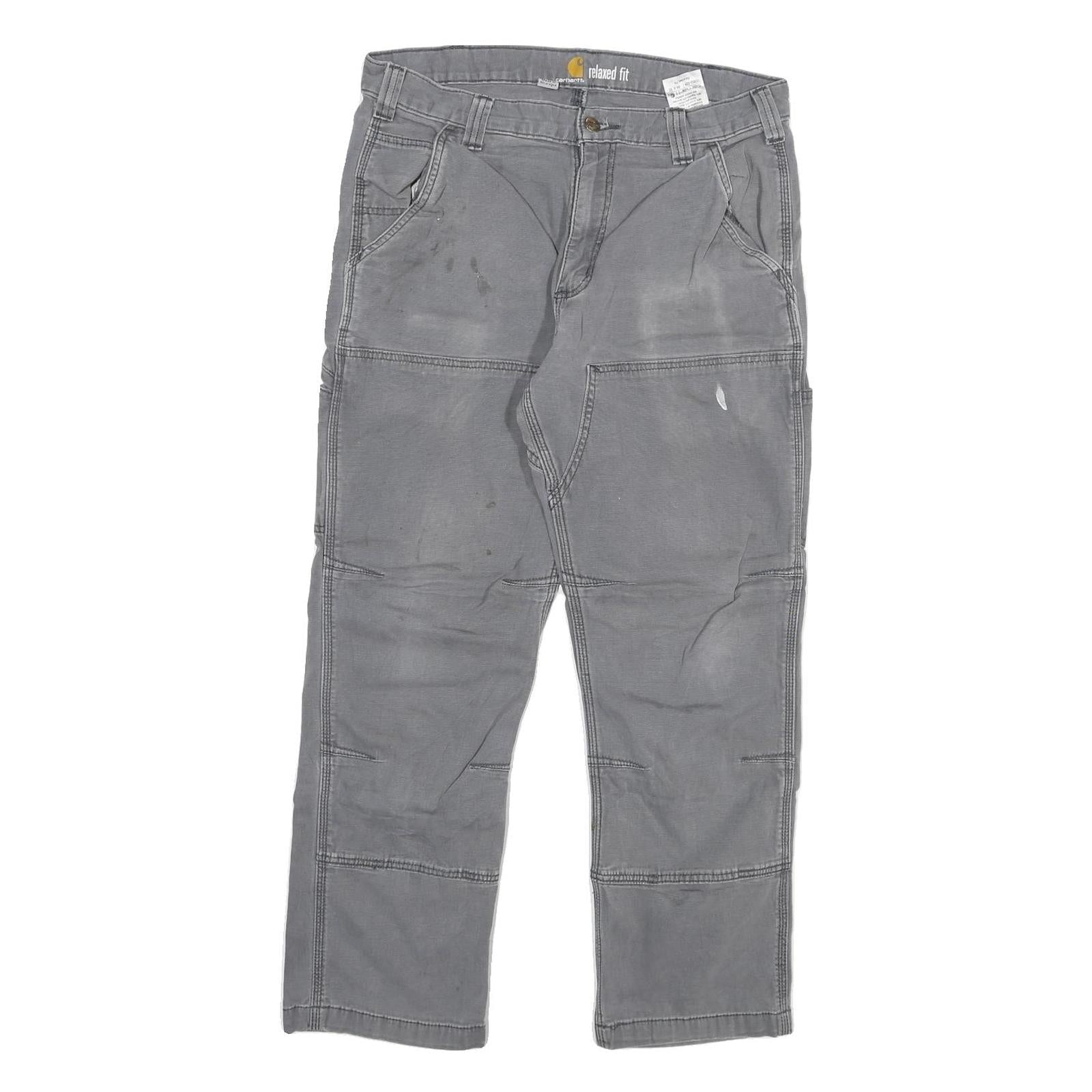 CARHARTT Mens Cotton Blend Grey Relaxed Fit Straight Leg Trousers W32 L27 Refurbished - N/A refurbished available on Cerqular