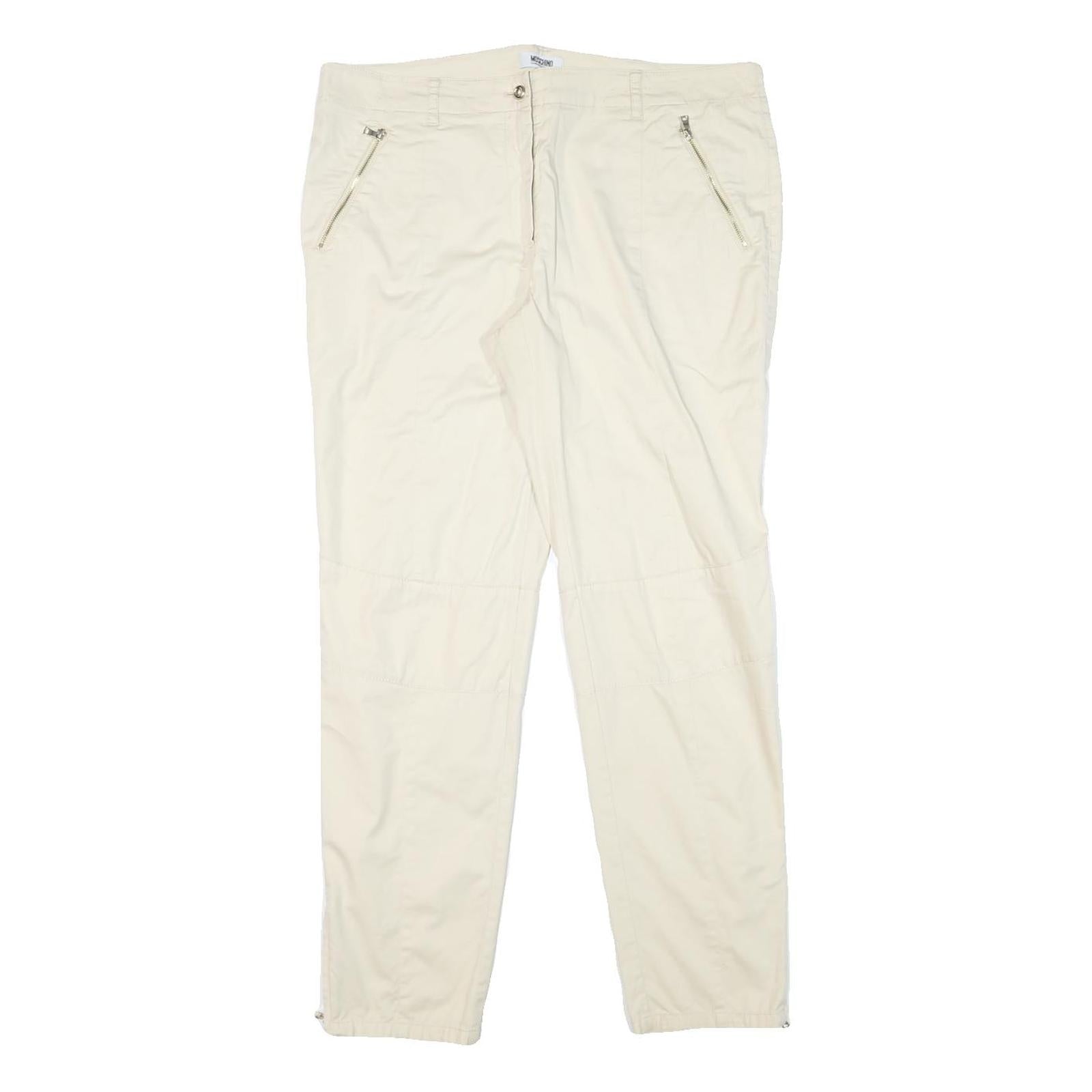 Buy MOSCHINO Womens Cotton Blend Cream Slim Trousers W35 L29 Stylish Zip Pockets Refurbished - $54.59 MOSCHINO Womens Cotton Blend Cream Slim Trousers W35 L29 Stylish Zip Pockets Refurbished - N/A refurbished available on Cerqular