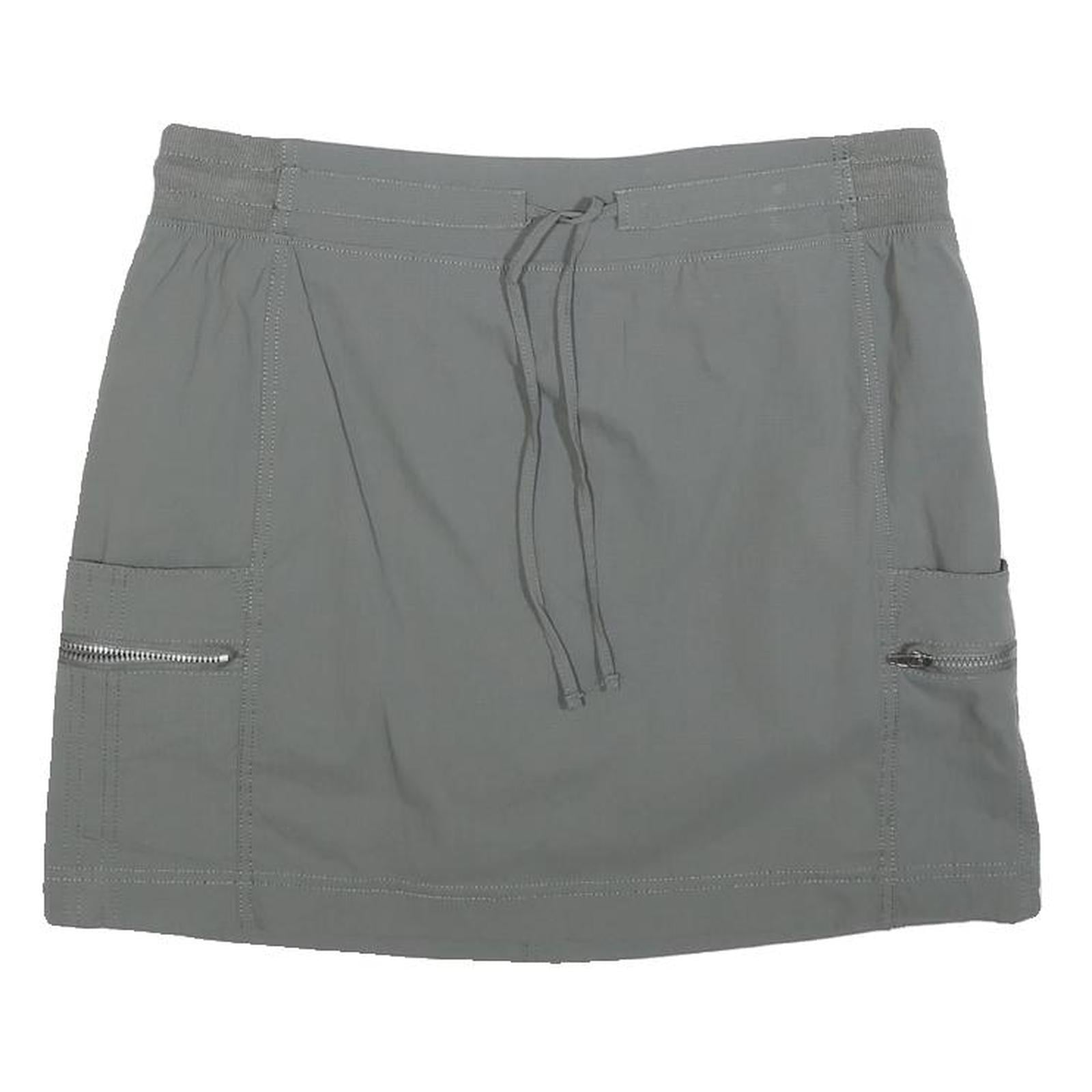 TE VERDE Womens Grey Cargo Mini Polyester Blend Skort Size M Adjustable Waist Refurbished - N/A refurbished available on Cerqular