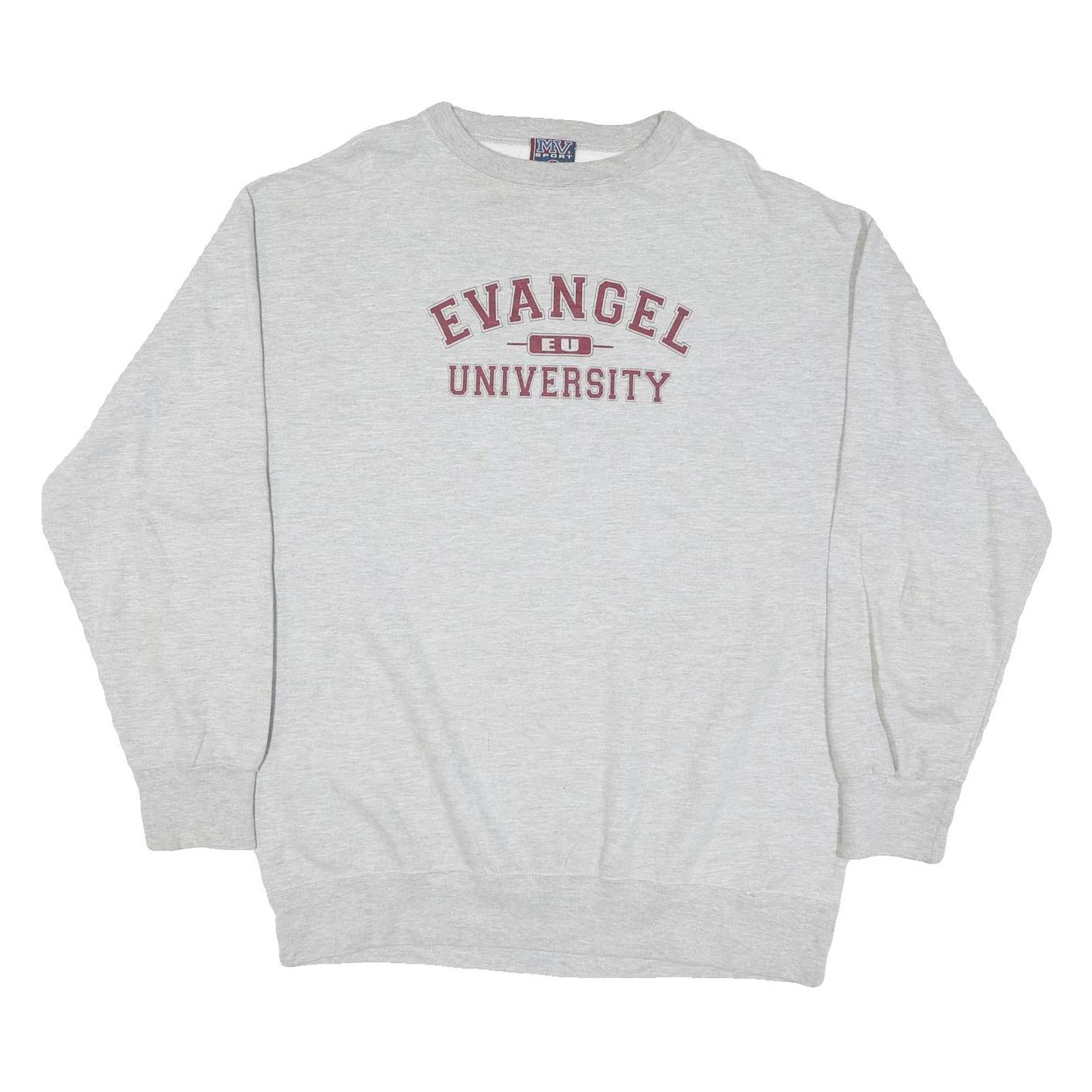 MV SPORT Mens Grey Evangel University Crew Neck L Cotton Blend Sweatshirt Refurbished - N/A refurbished available on Cerqular