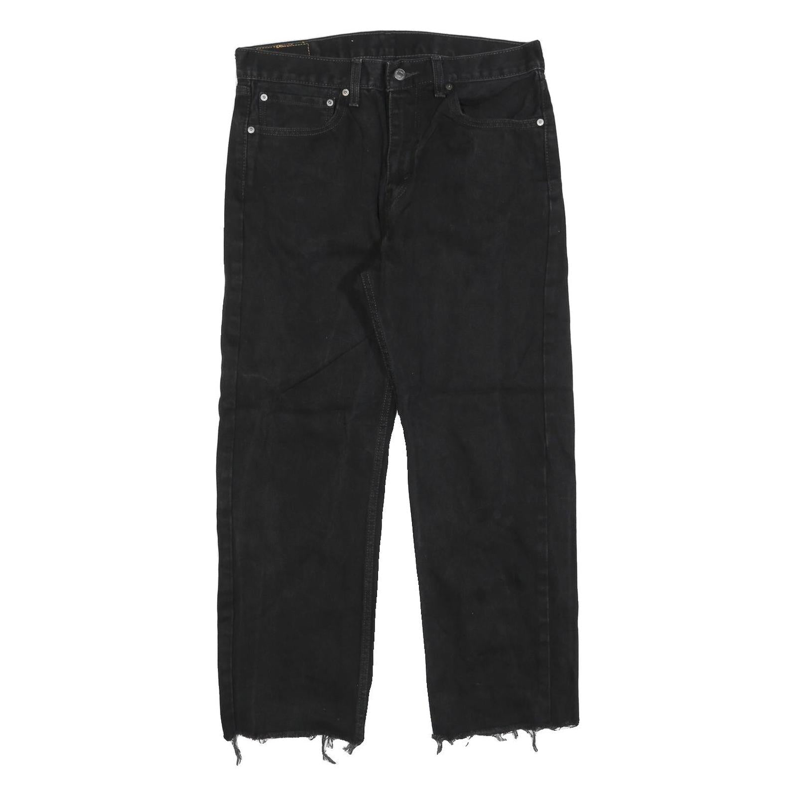 LEVI'S 505 Mens Jeans Black Regular Straight Denim Medium W34 L27 Classic Fit Refurbished - N/A refurbished available on Cerqular