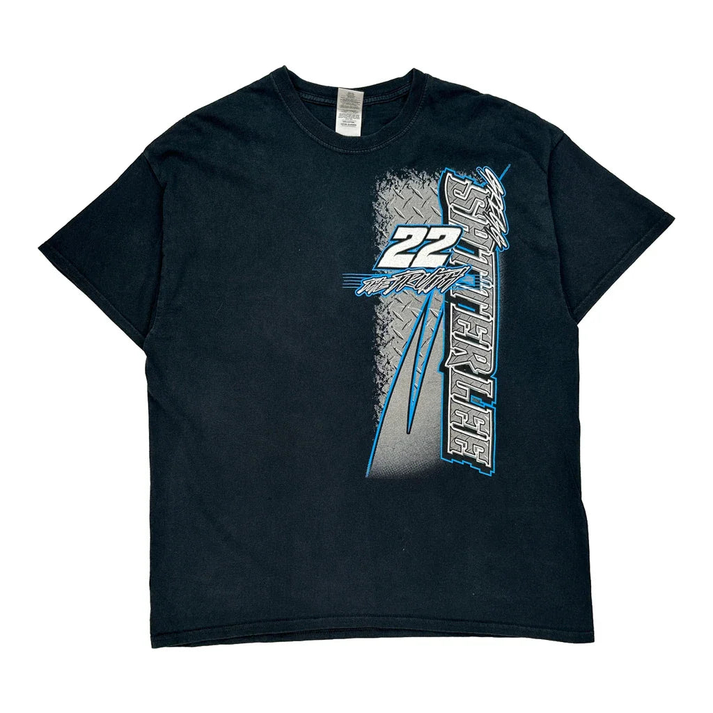 Gregg Satterlee Racing Gildan Graphic T-Shirt - XL Black Cotton Refurbished - Thrifted (note: this is a term often used to describe second- refurbished available on Cerqular