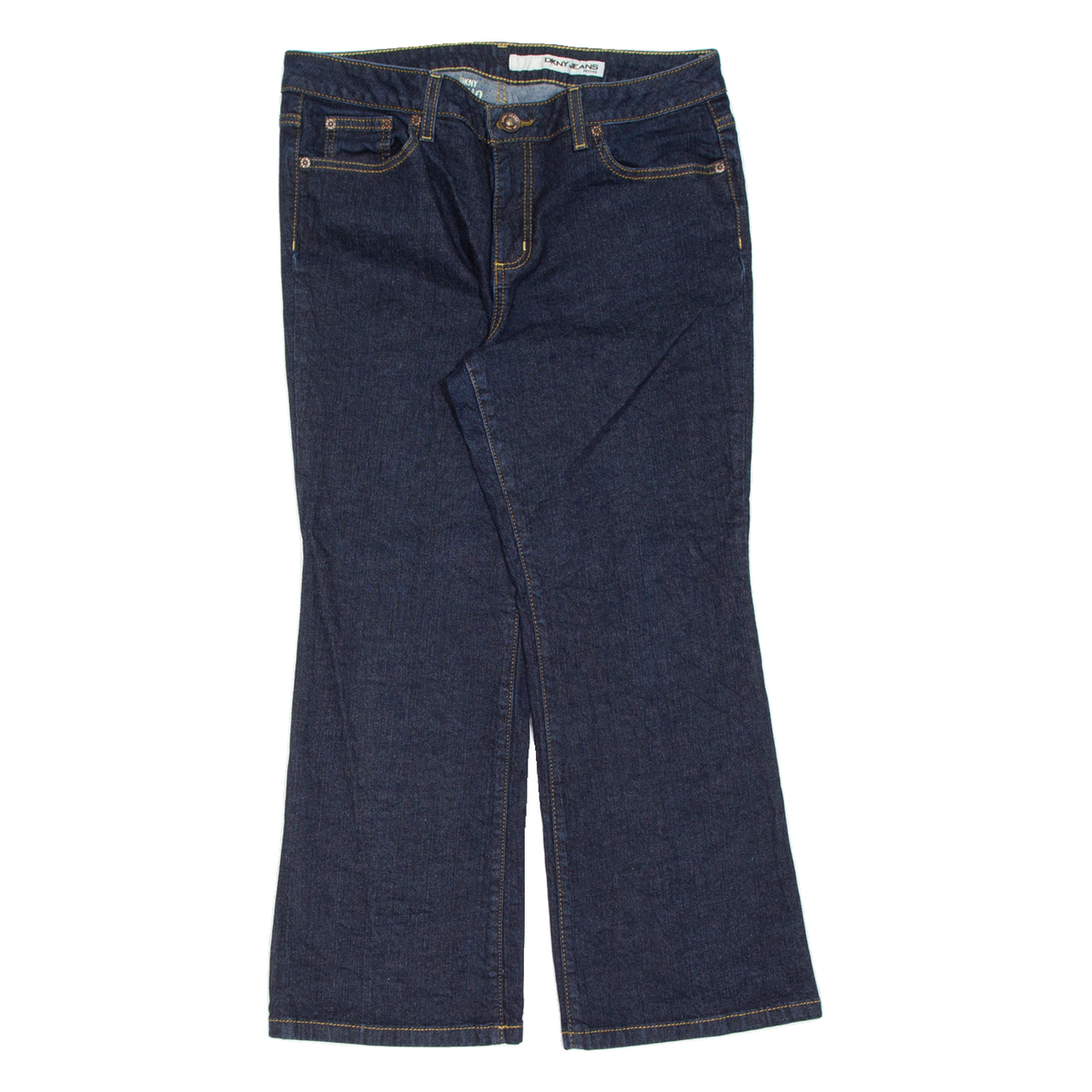 DKNY Petite Womens Jeans Blue Regular Bootcut W33 L27 Refurbished - N/A refurbished available on Cerqular