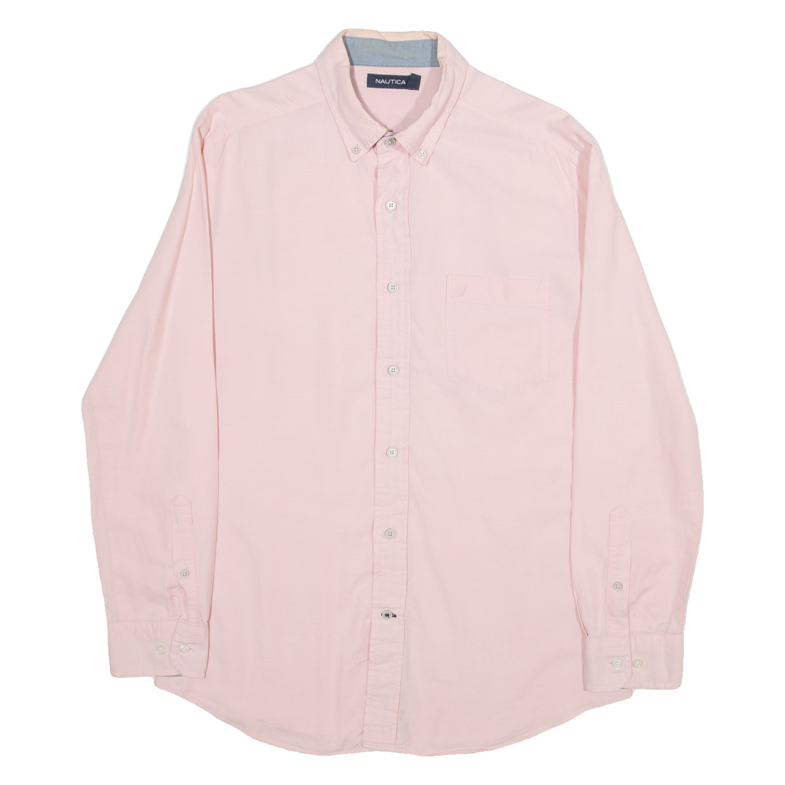 NAUTICA Mens Plain Shirt Pink Long Sleeve M Refurbished - N/A refurbished available on Cerqular