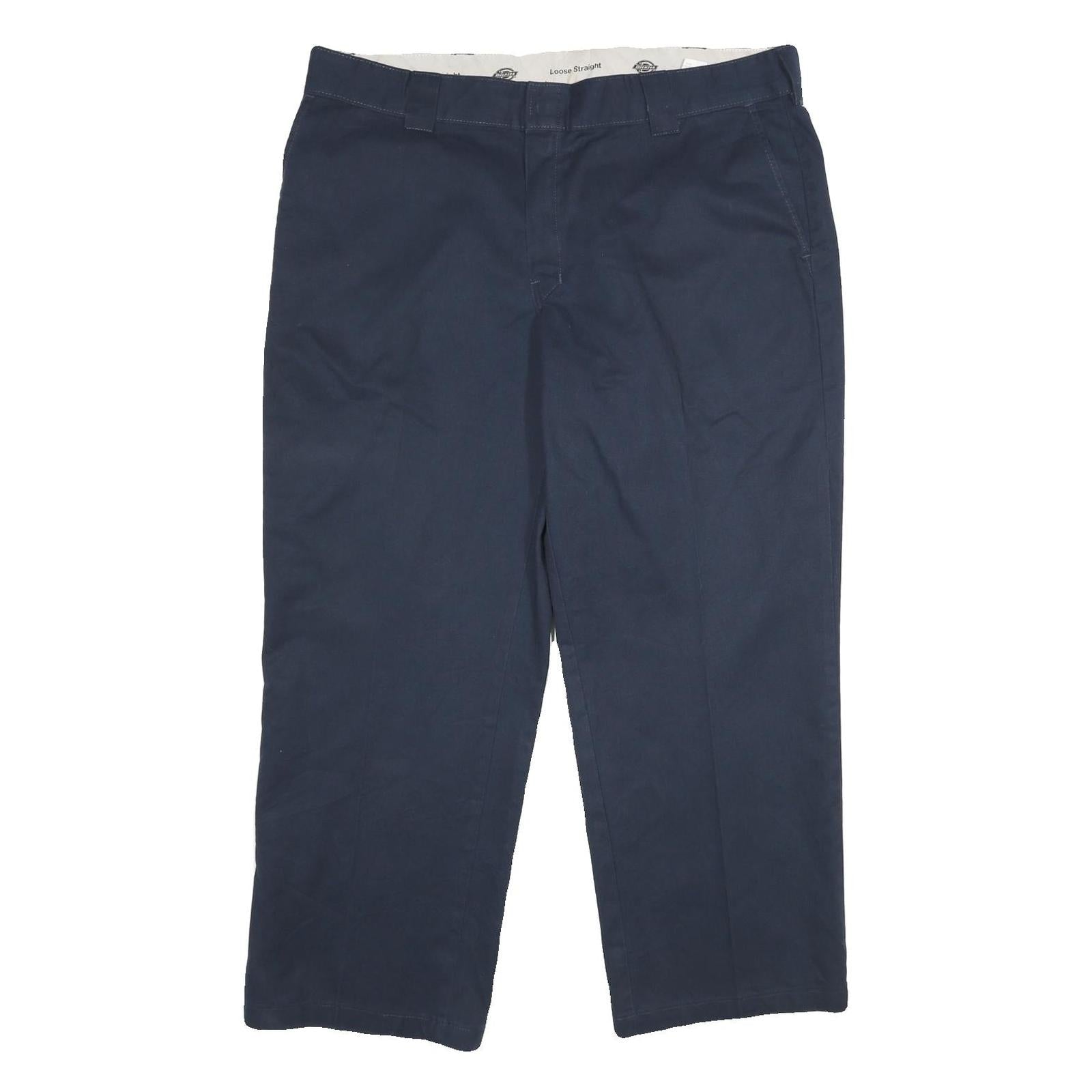 DICKIES Mens Polyester Blend Navy Blue Loose Straight Trousers W40 L30 Workwear Refurbished - N/A refurbished available on Cerqular