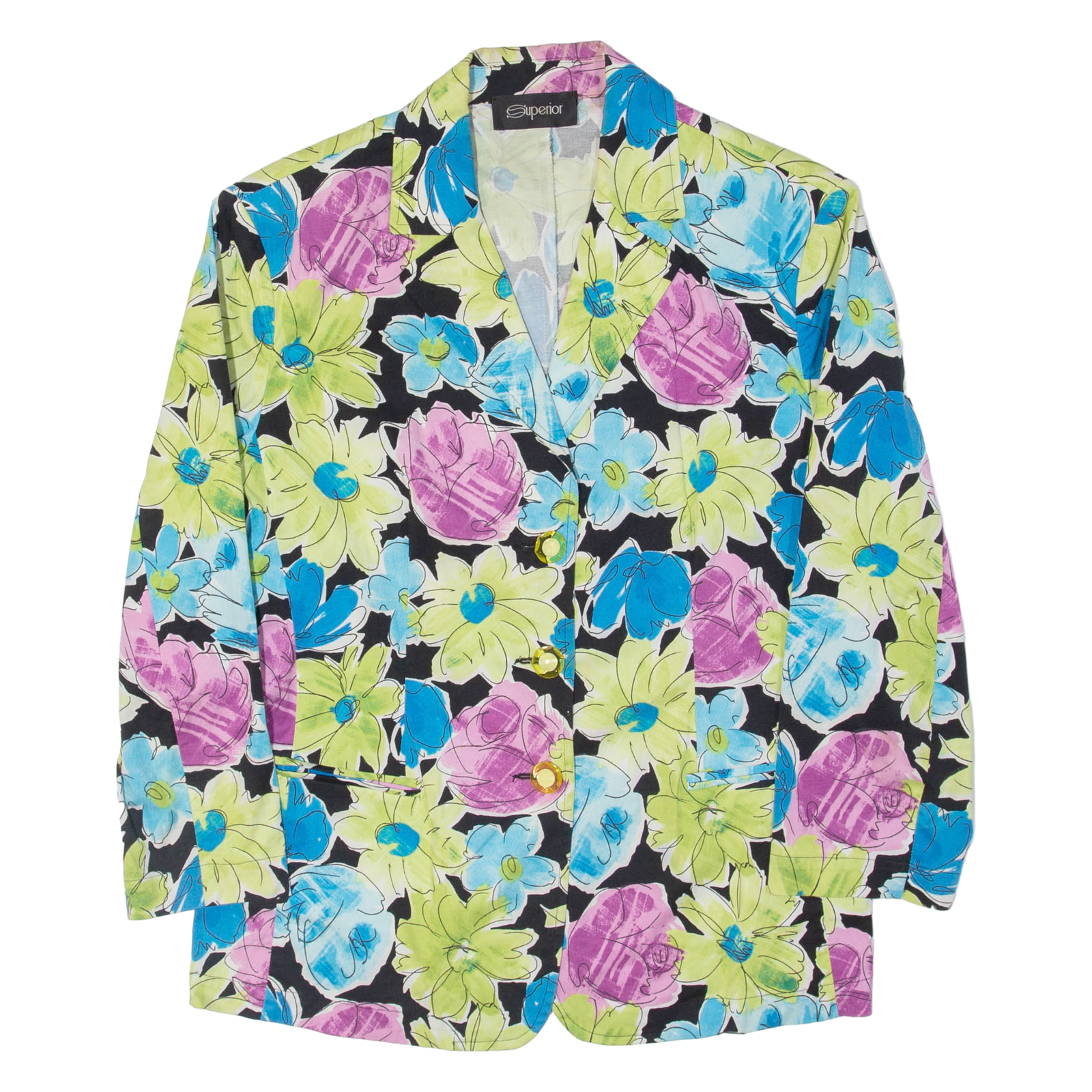 SUPERIOR Womens Blazer Jacket Green Floral M Refurbished - N/A refurbished available on Cerqular