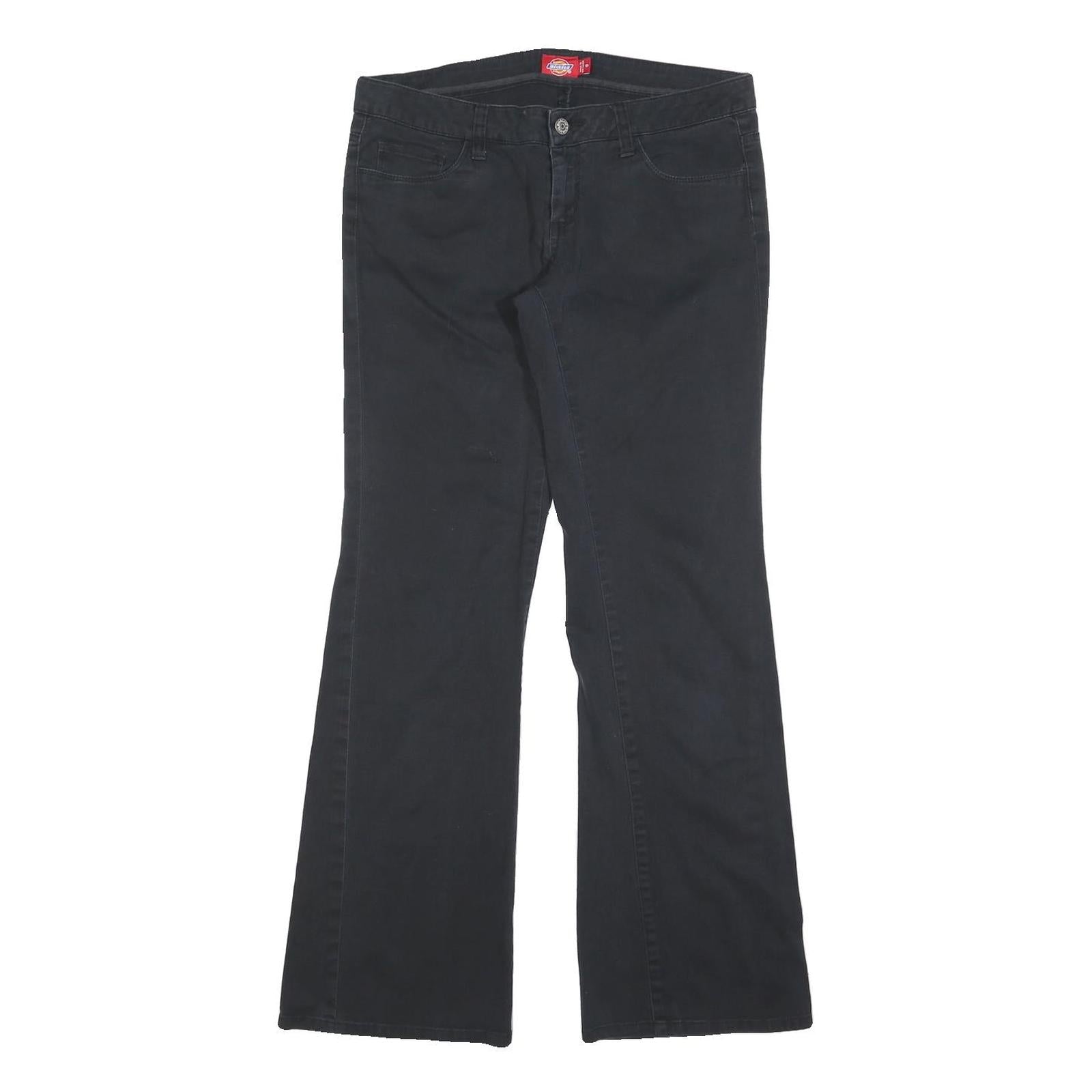 DICKIES Womens Cotton Blend Black Regular Fit Flared Trousers W30 L30 Refurbished - N/A refurbished available on Cerqular