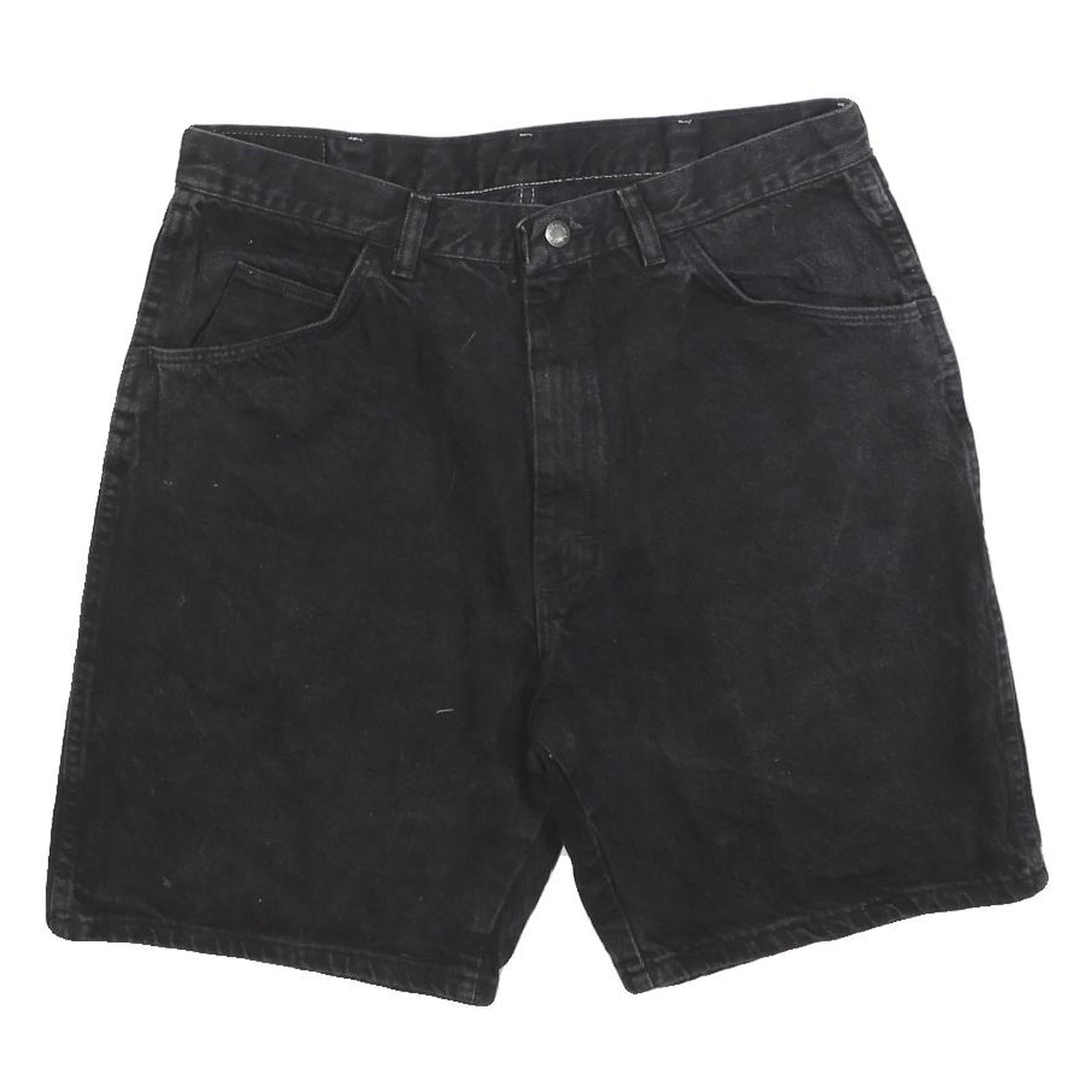 WRANGLER Mens Black Casual Cotton Blend Shorts M W33 Classic Fit Denim Style Refurbished - N/A refurbished available on Cerqular