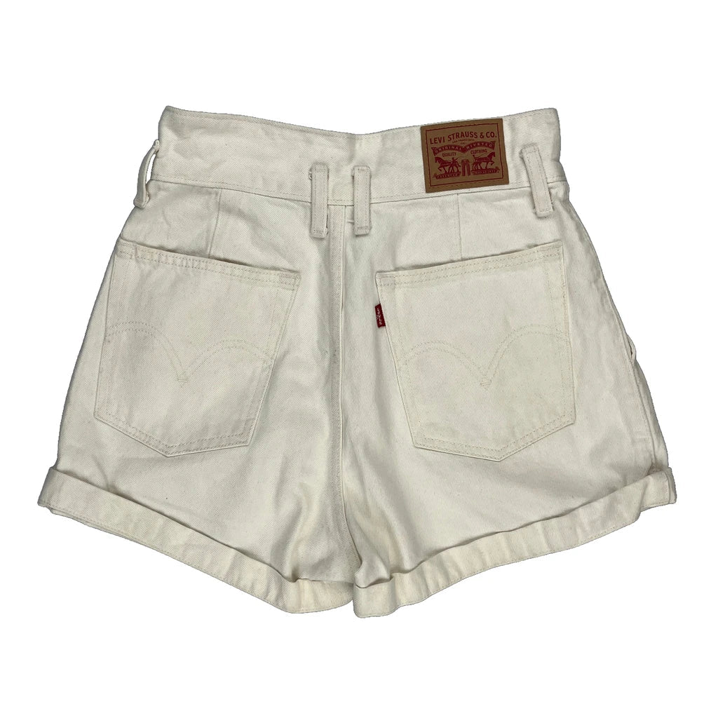 Levis Denim Shorts - 26W UK 6 Cream Cotton Refurbished - Thrifted (note: this is a term often used to describe second- refurbished available on Cerqular