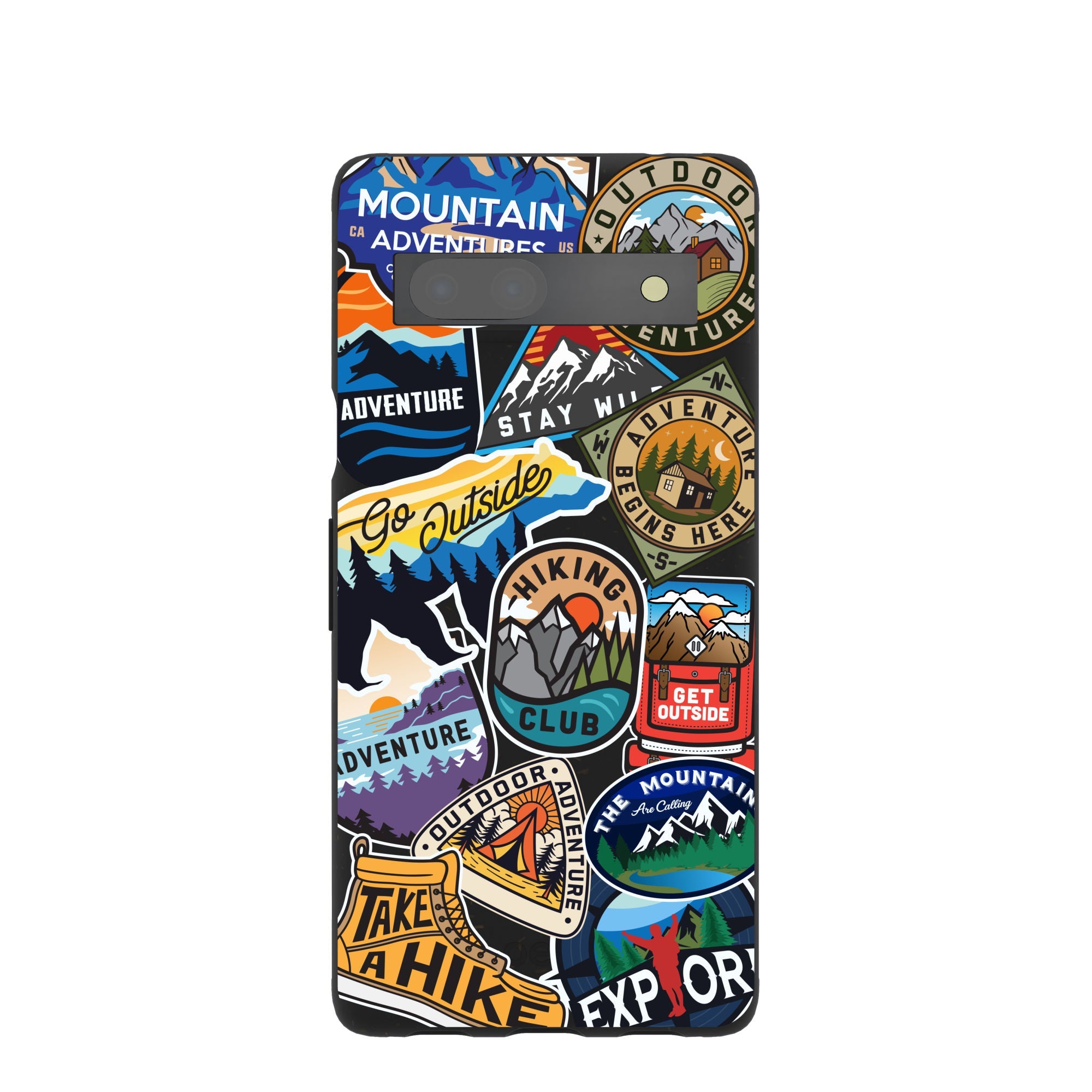 Black Trail Stickers Google Pixel 7a Case Refurbished - Pela Case refurbished available on Cerqular