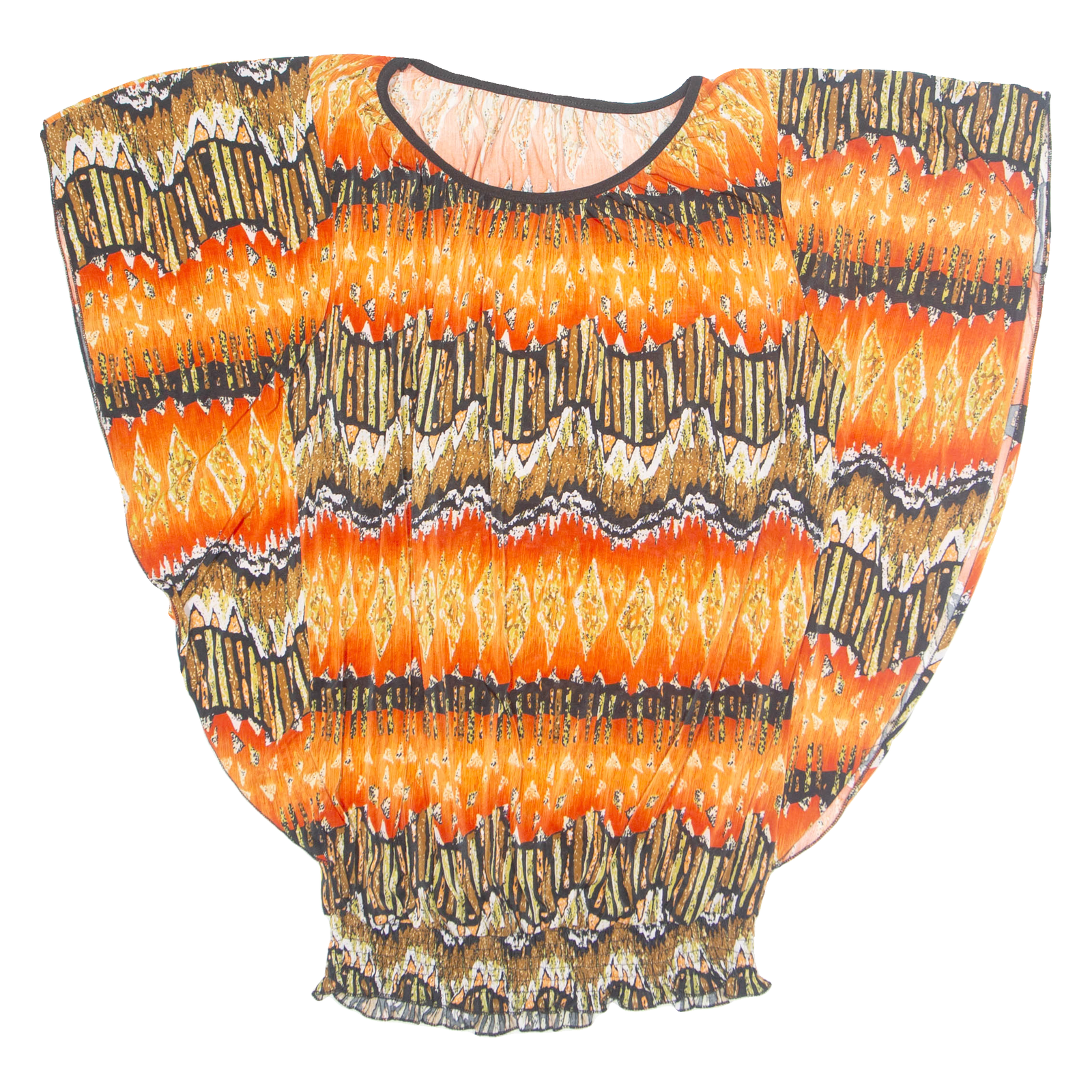 Womens Printed Blouse Orange Crazy Pattern M Refurbished - N/A refurbished available on Cerqular