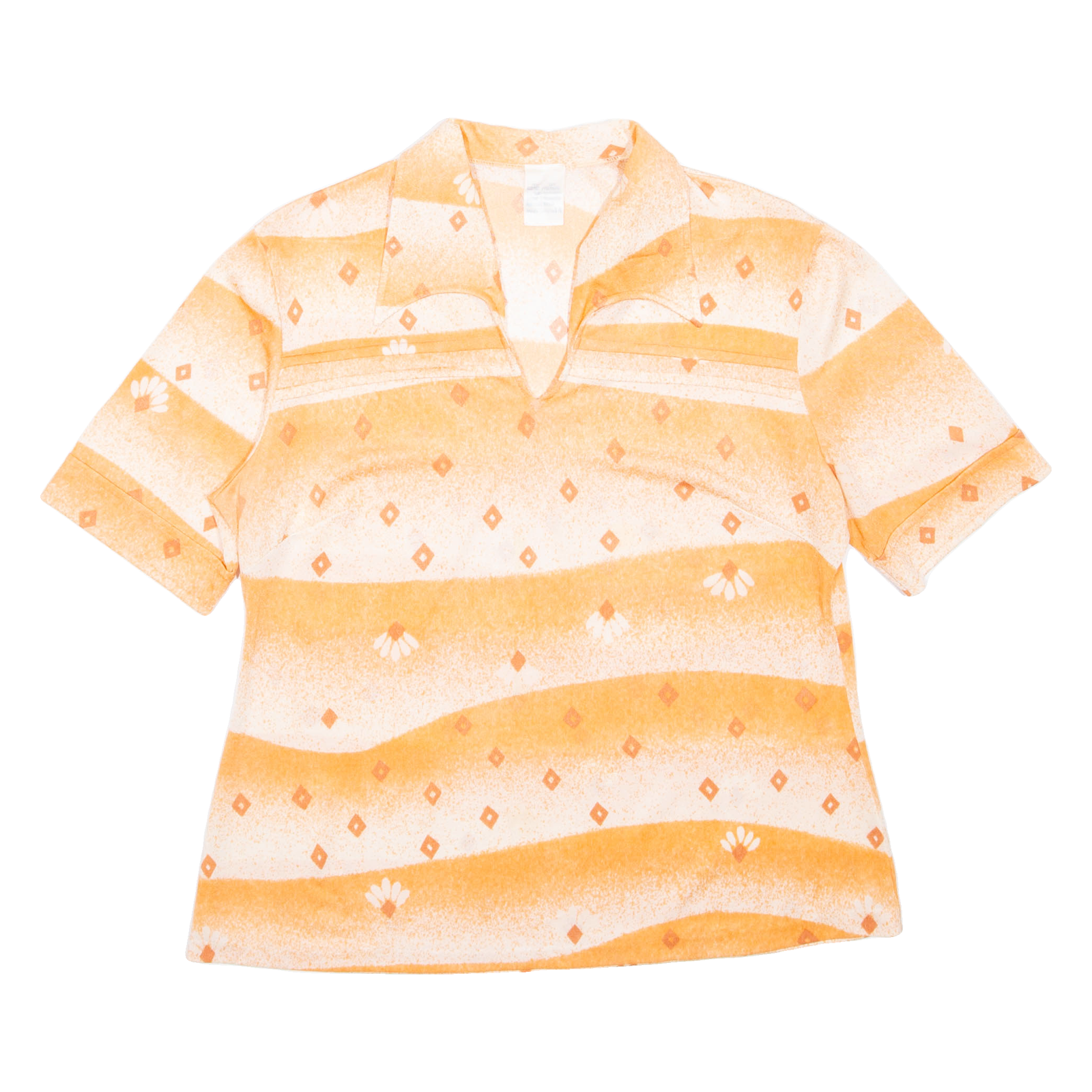 Womens Printed Top Orange V-Neck Spotted M Refurbished - N/A refurbished available on Cerqular