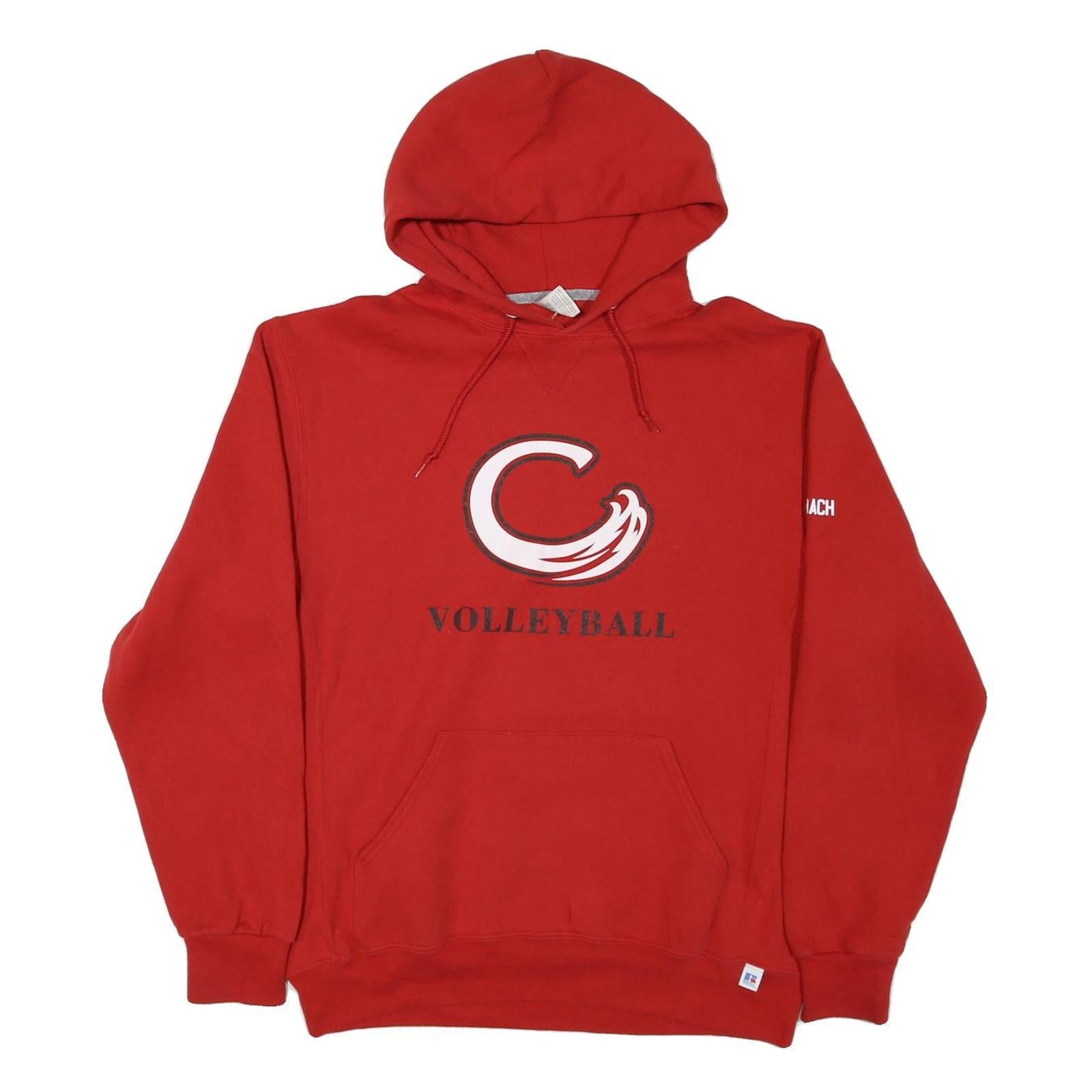 RUSSELL ATHLETIC Mens Red Volleyball Pullover Hoodie L Sports Sweatshirt Refurbished - N/A refurbished available on Cerqular