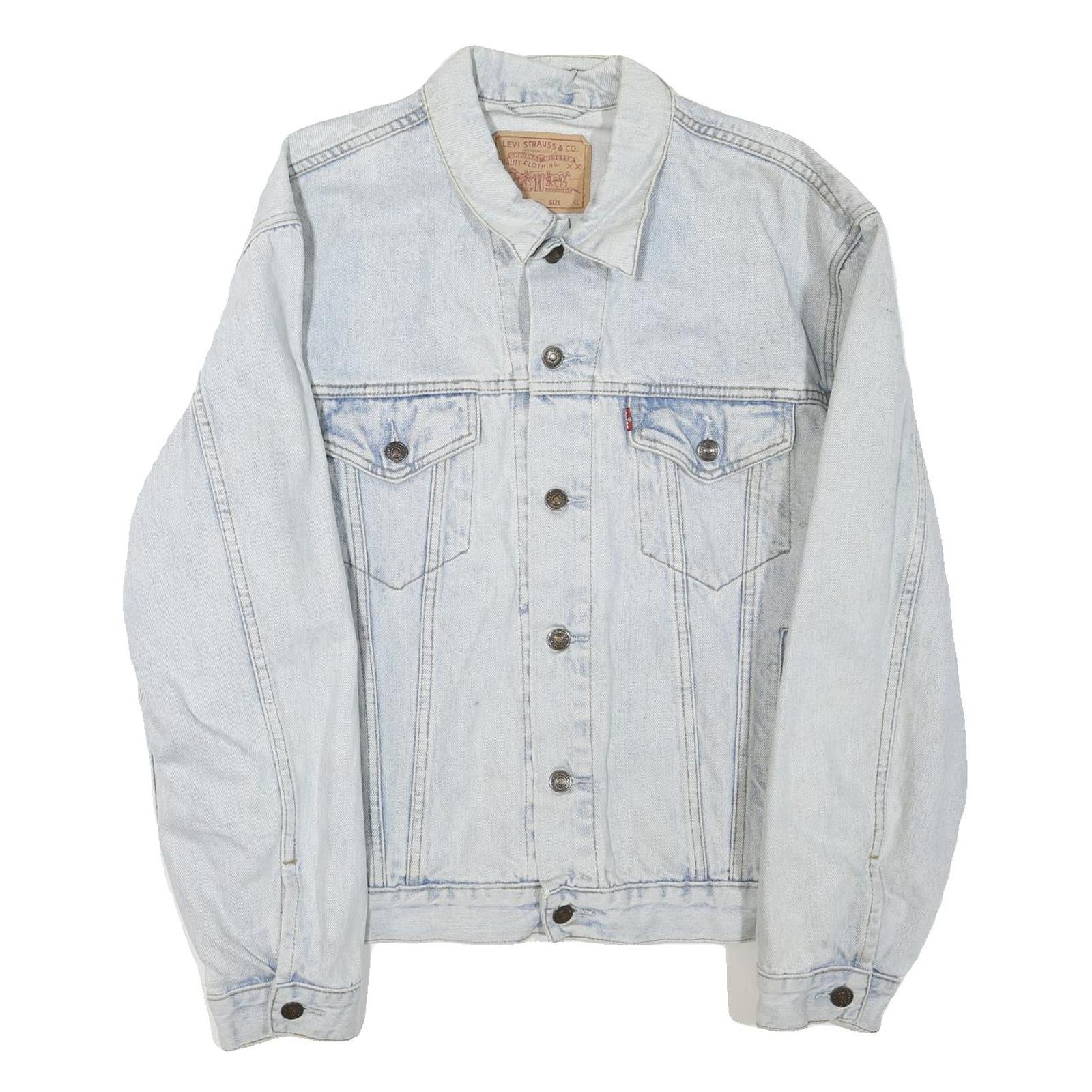 LEVI'S Mens Blue Denim Button Jacket XL Cotton Blend Classic Casual Refurbished - N/A refurbished available on Cerqular