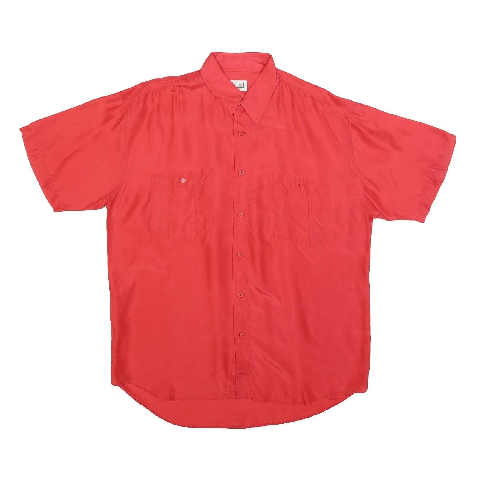 Buy VINCI Mens Red Plain Polyester Blend Shirt L Casual Button Pocket Refurbished - $19.49 VINCI Mens Red Plain Polyester Blend Shirt L Casual Button Pocket Refurbished - N/A refurbished available on Cerqular