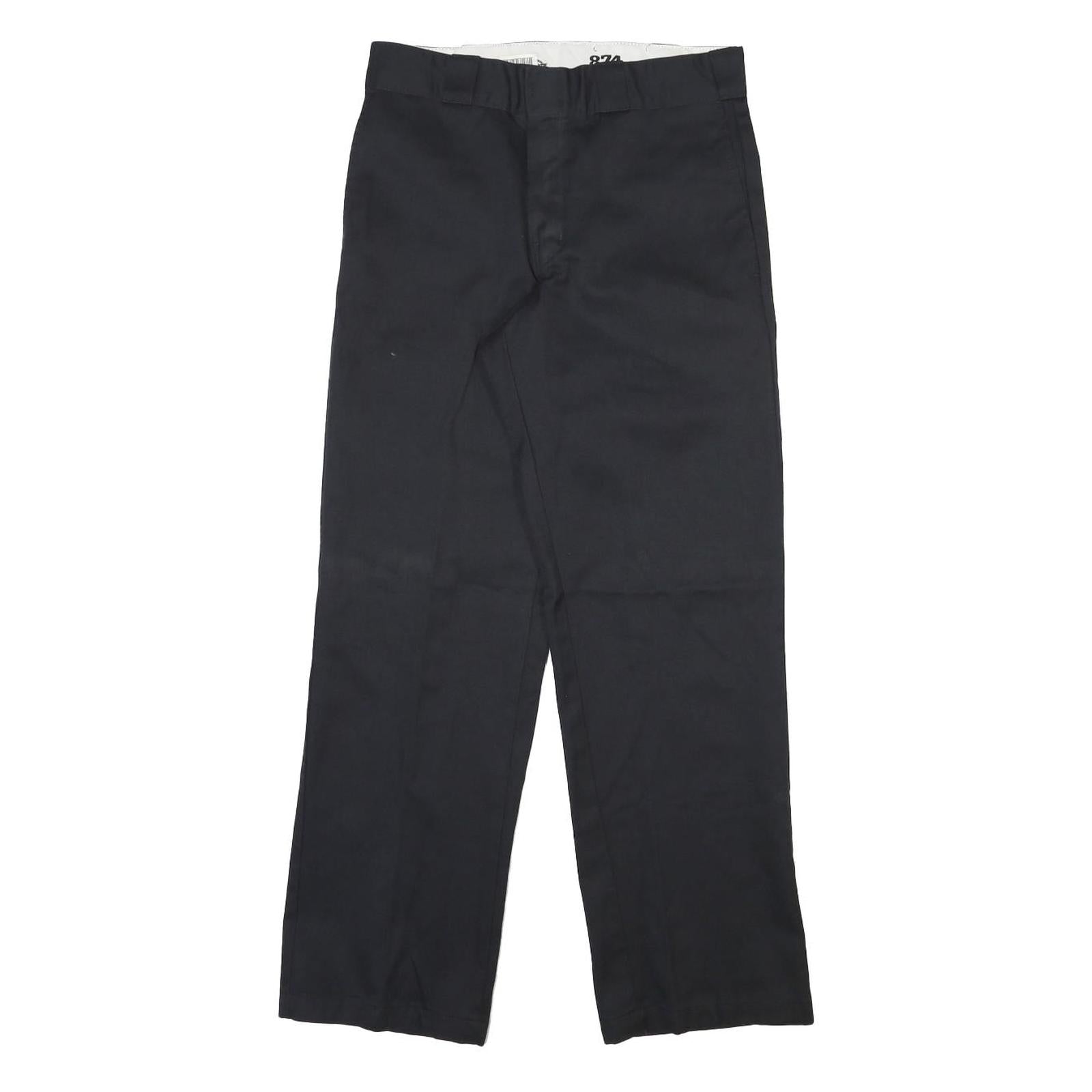 DICKIES Mens Cotton Blend Black Regular Straight Trousers W30 L30 Workwear Refurbished - N/A refurbished available on Cerqular
