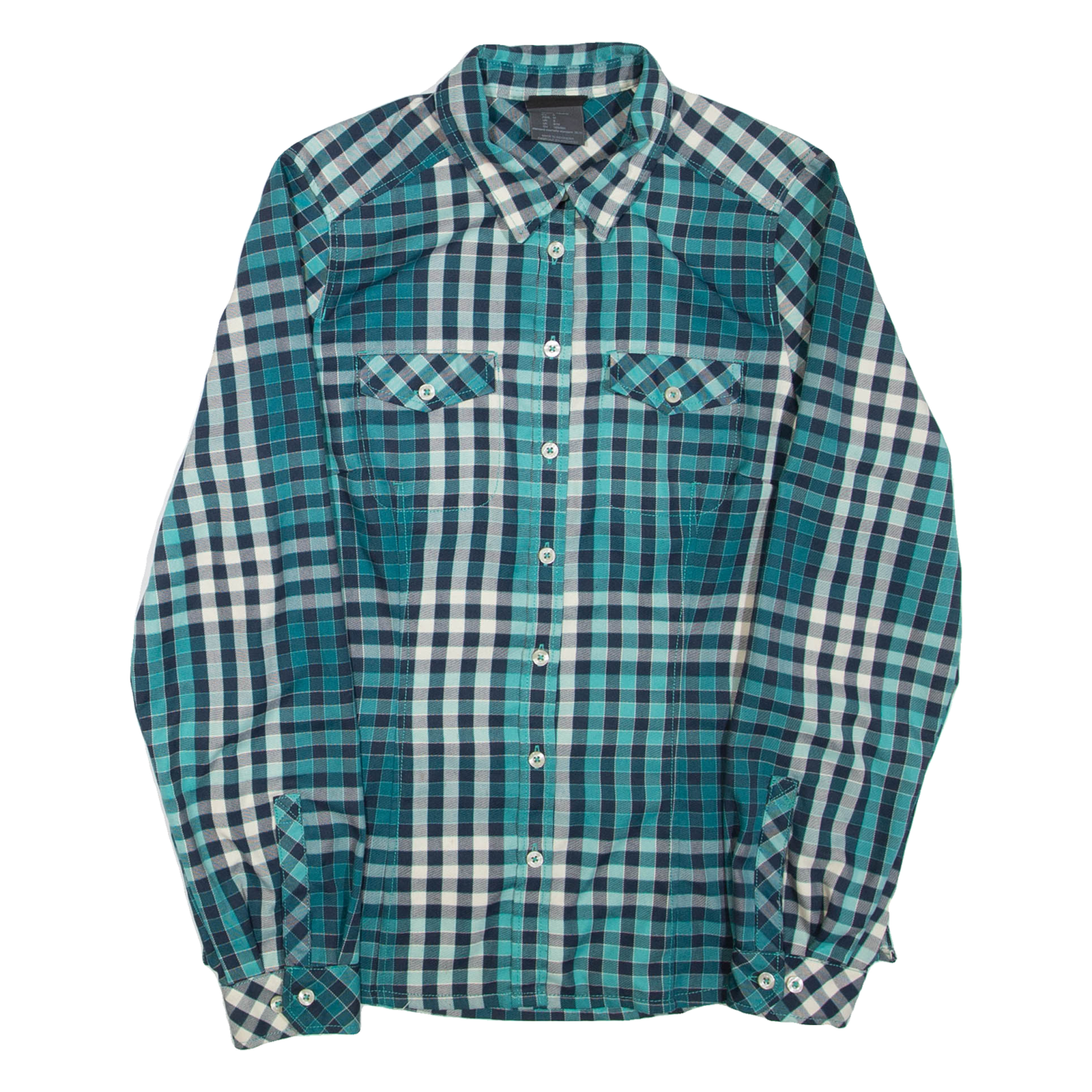 JACK WOLFSKIN Womens Shirt Green Check Long Sleeve UK 10 Refurbished - N/A refurbished available on Cerqular