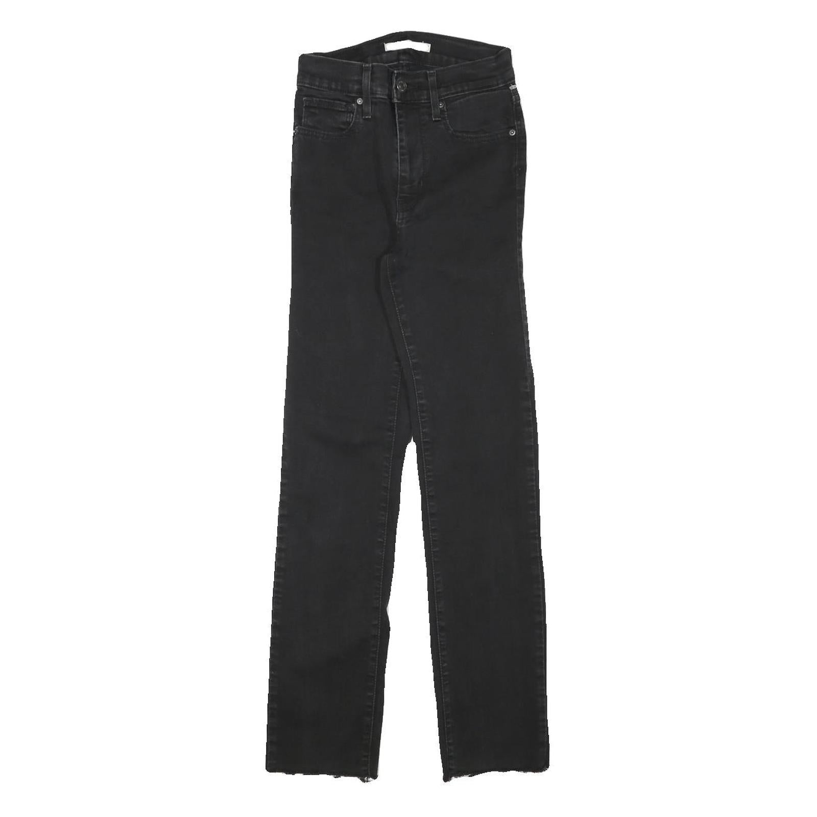 LEVI'S Womens Regular Black Denim Raw Hem Jeans W22 L27 Stylish Comfort Refurbished - N/A refurbished available on Cerqular