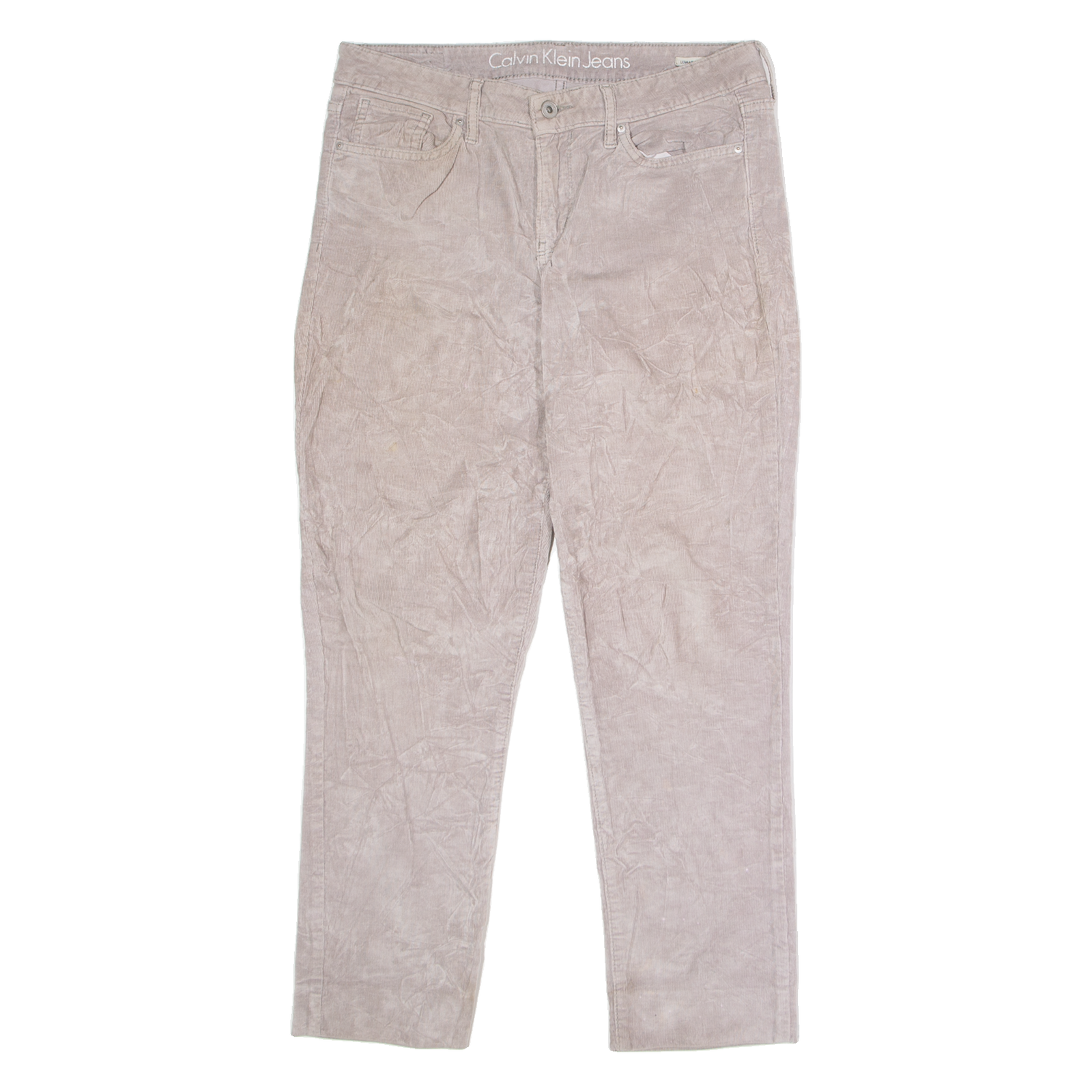 CALVIN KLEIN JEANS Womens Corduroy Trousers Grey Slim Tapered W30 L27 Refurbished - N/A refurbished available on Cerqular